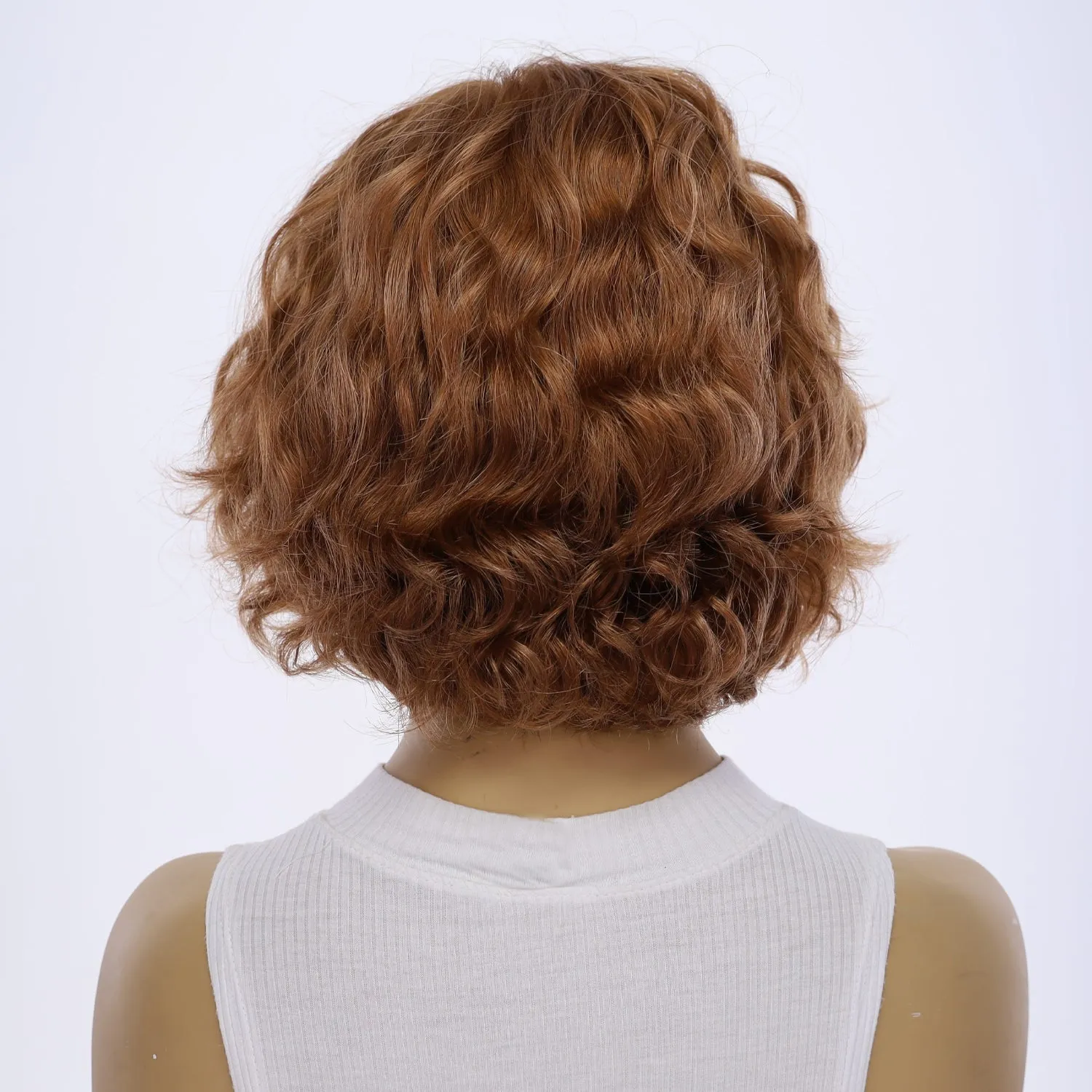 12" Halle Silk Top Wig Copper Wavy