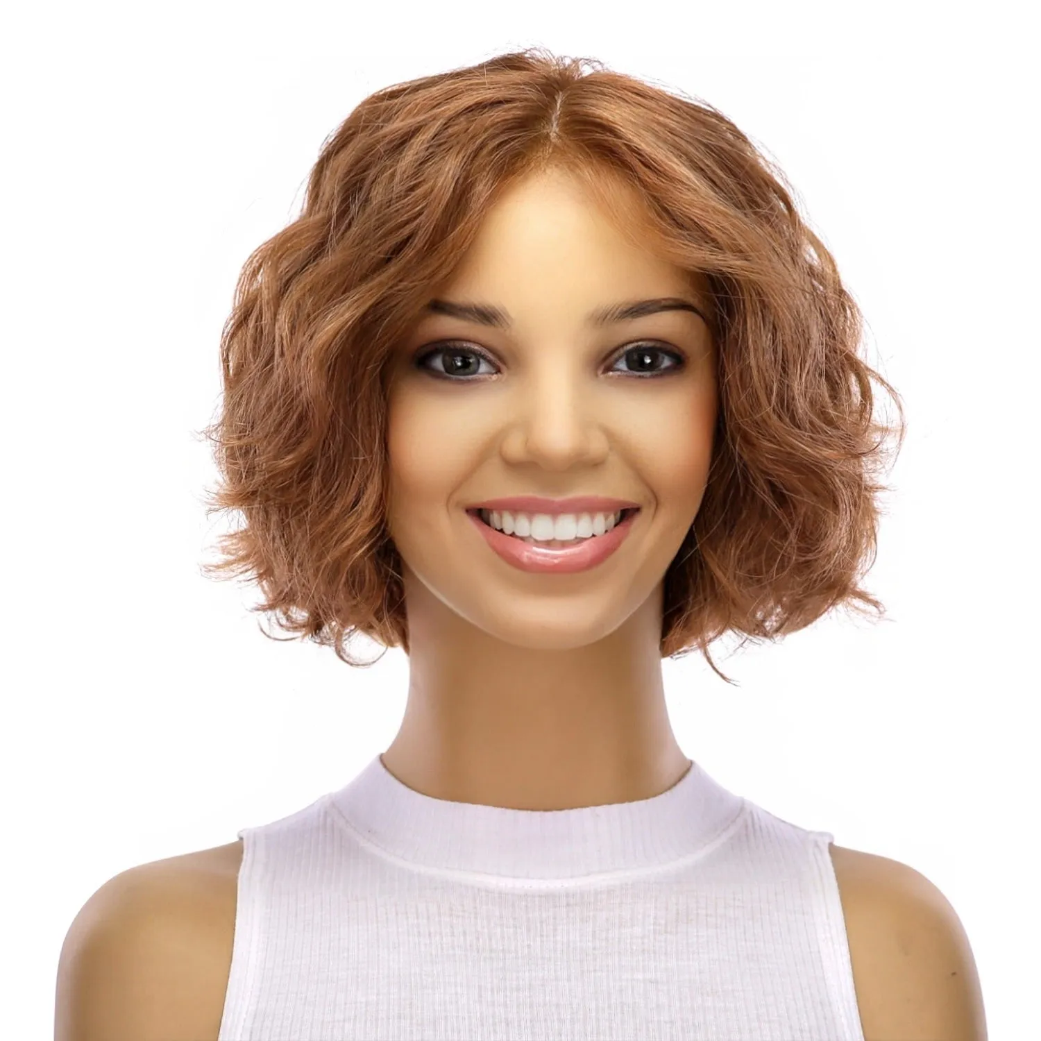 12" Halle Silk Top Wig Copper Wavy
