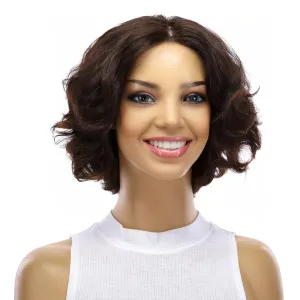 12" Luxe Pixie Silk Top Wig #4 Dark Brown Wavy