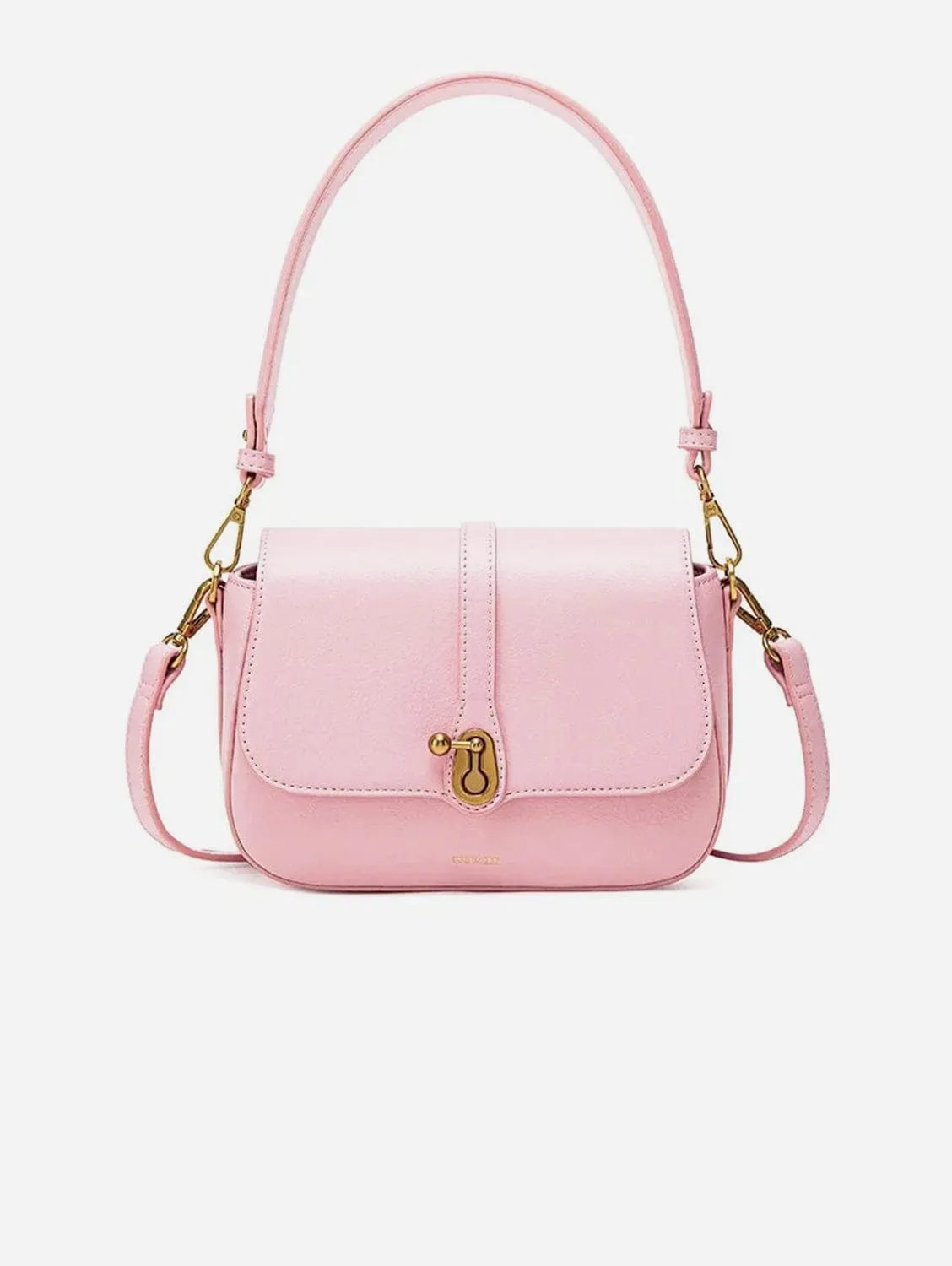 Athena Vegan Leather Saddle Bag | Light Pink