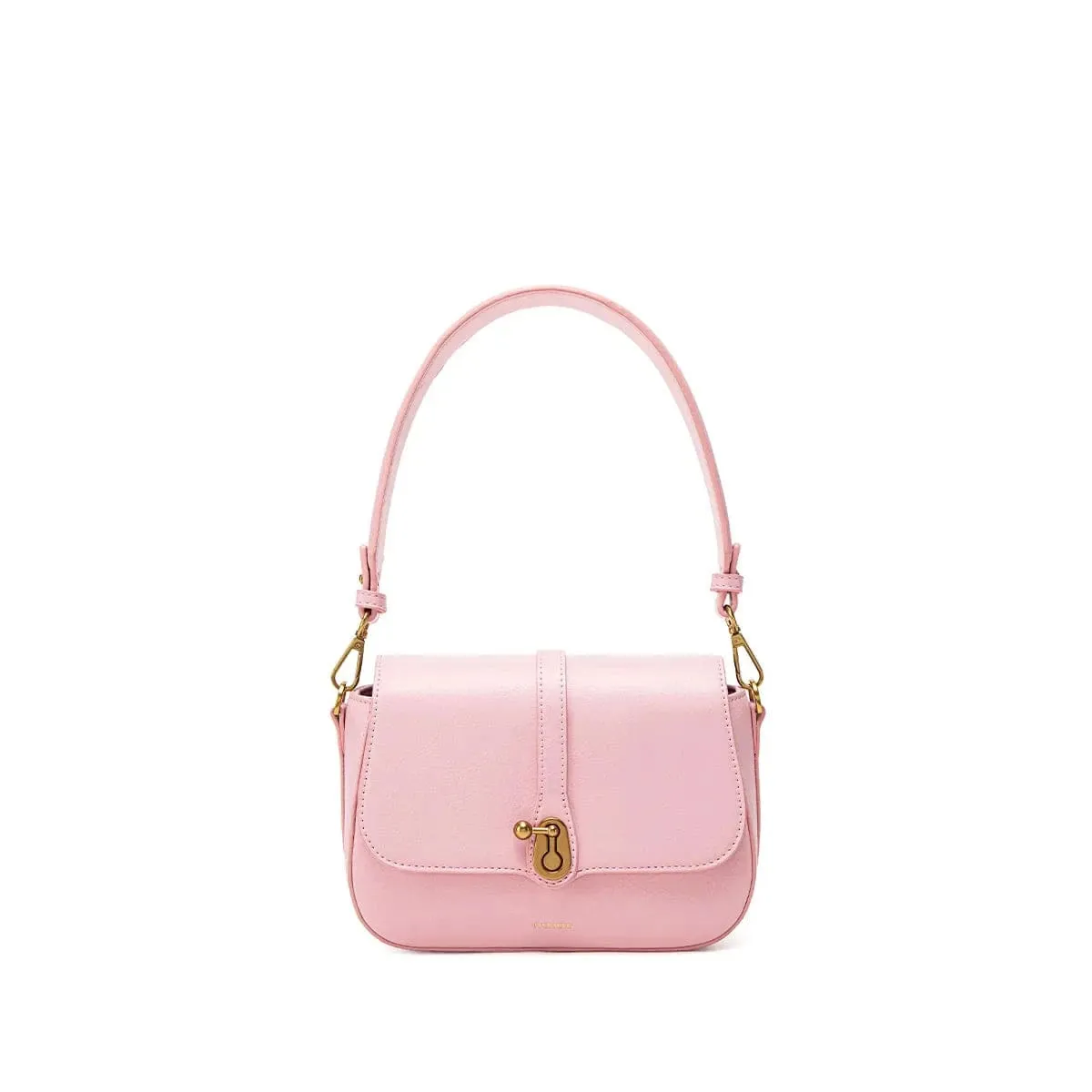 Athena Vegan Leather Saddle Bag | Light Pink