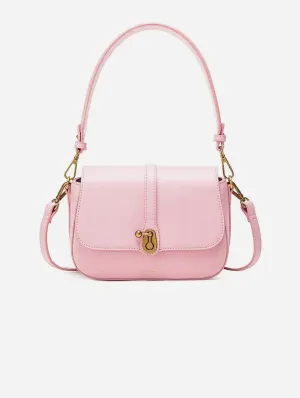 Athena Vegan Leather Saddle Bag | Light Pink