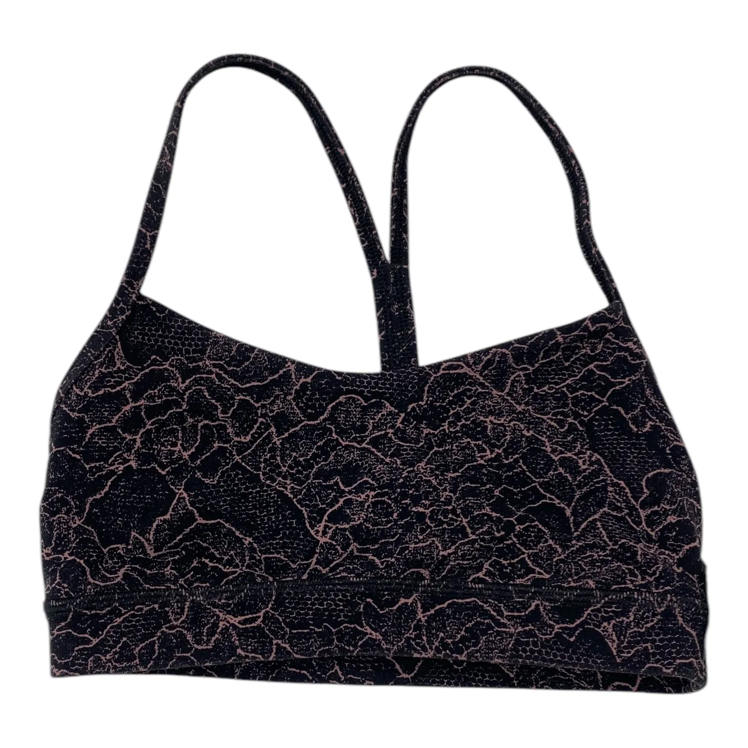 Athletic Bra By Lululemon In Black & Pink, Size:4