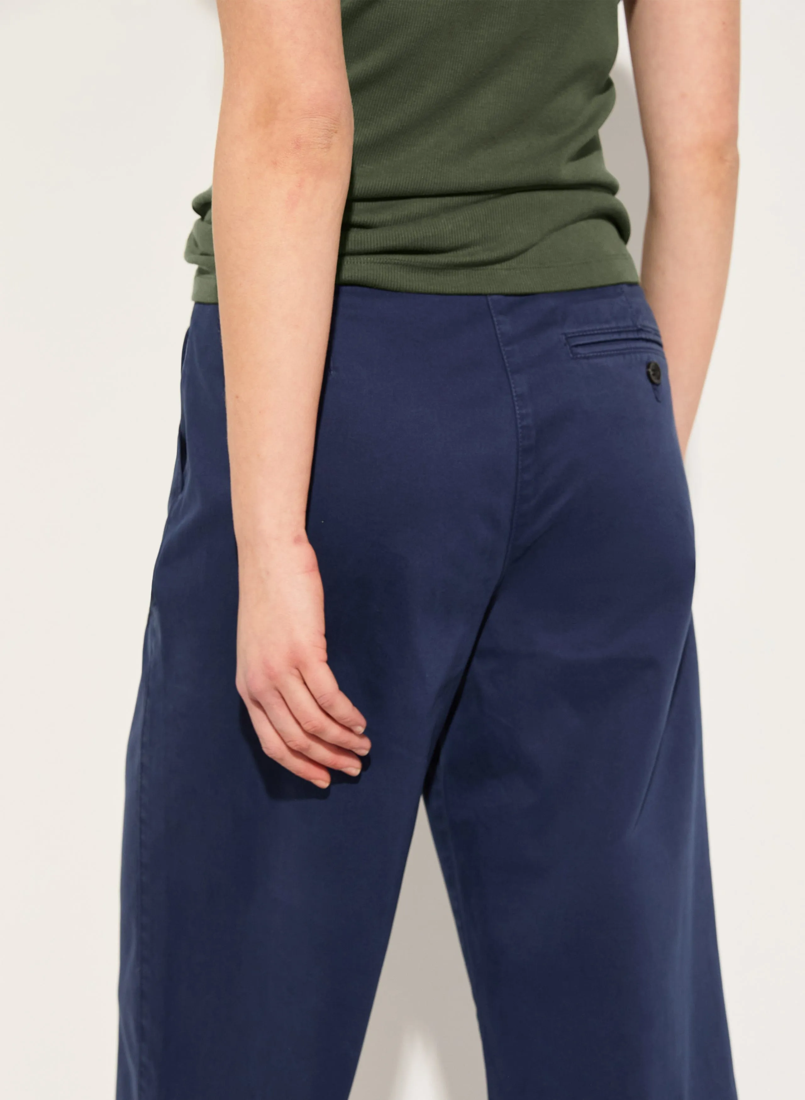 Brielle Organic Cotton Wide Leg Trousers | Deep Indigo