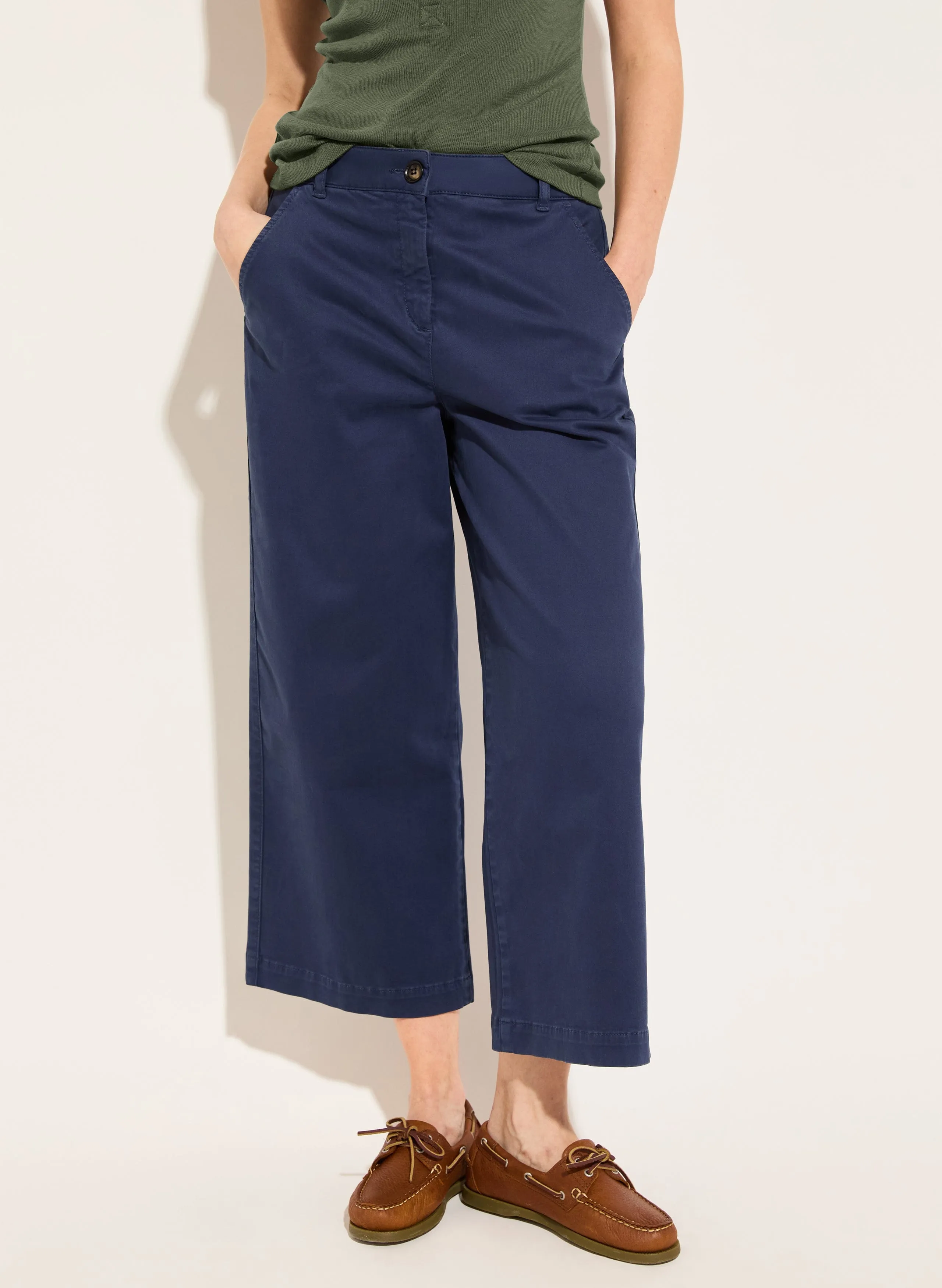 Brielle Organic Cotton Wide Leg Trousers | Deep Indigo