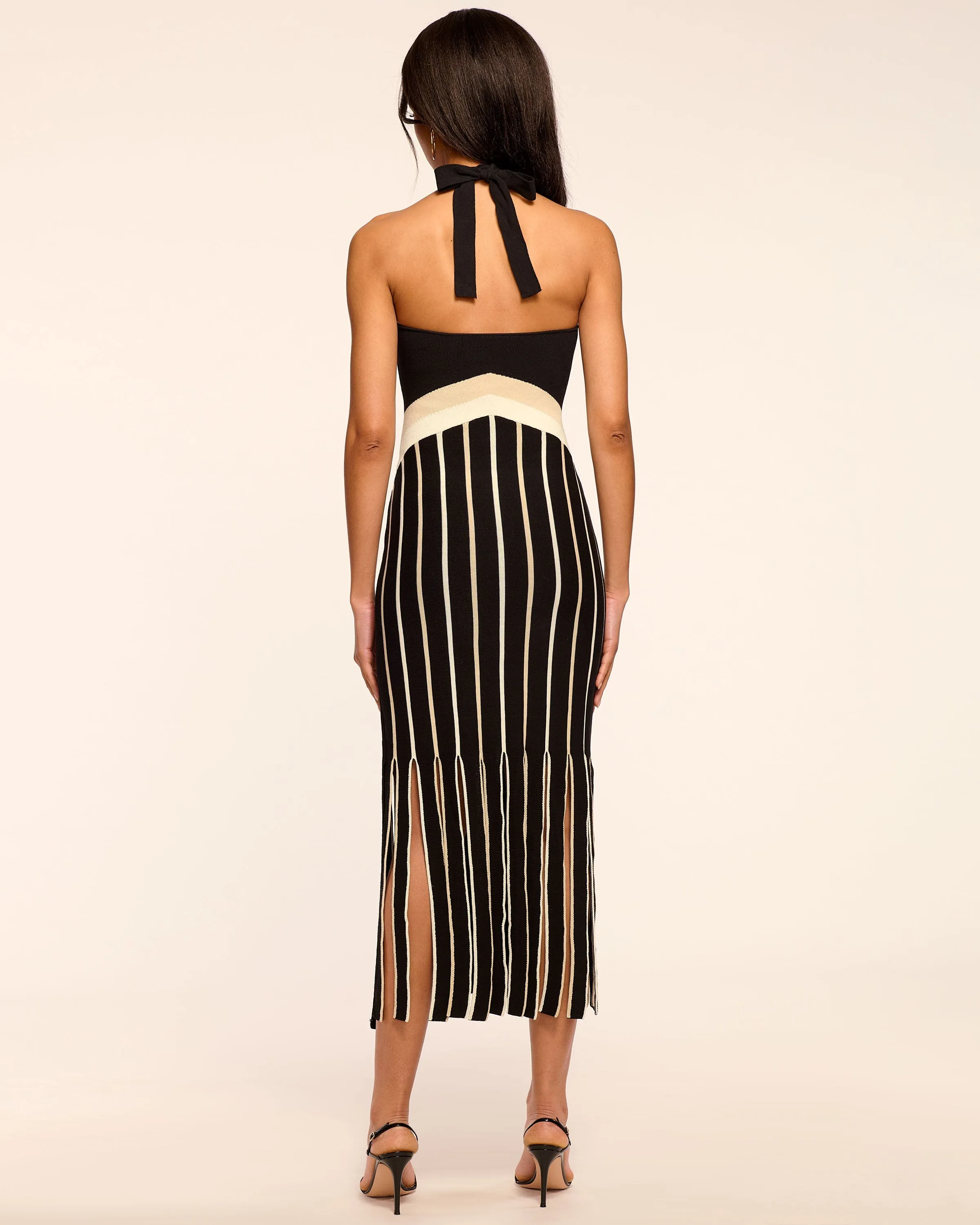 Campbell Fringe Knit Halter Dress