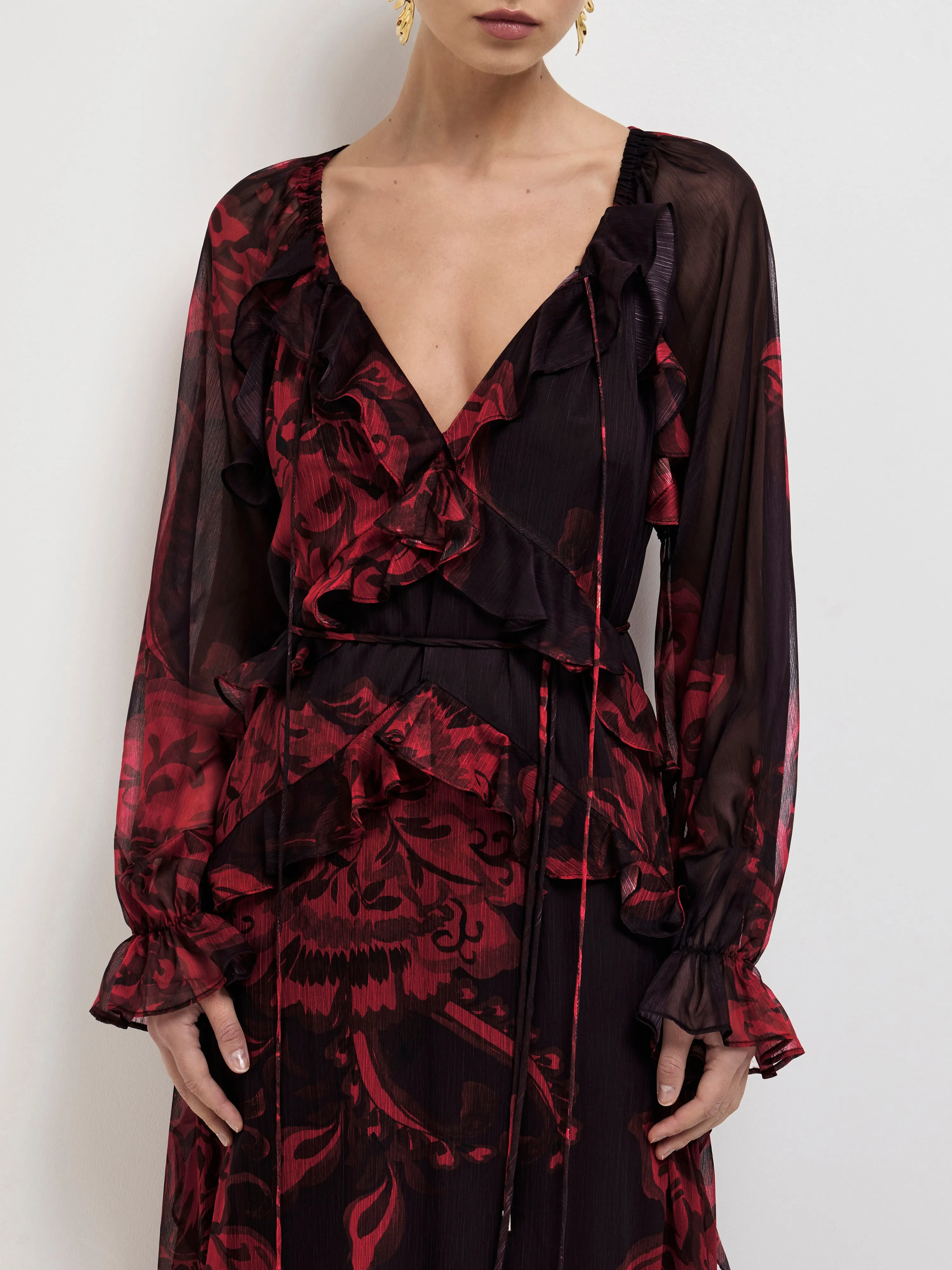 CHINTZ LONG SLEEVE DRESS