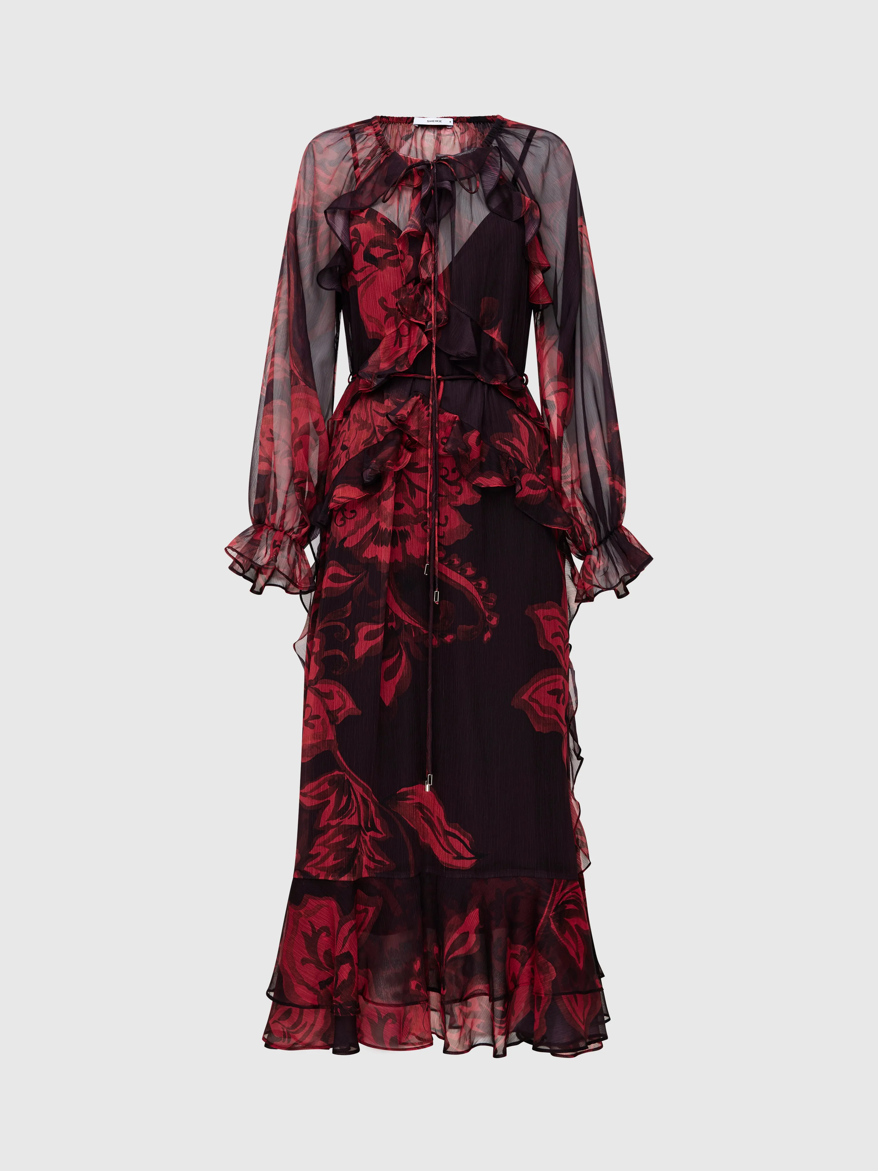 CHINTZ LONG SLEEVE DRESS
