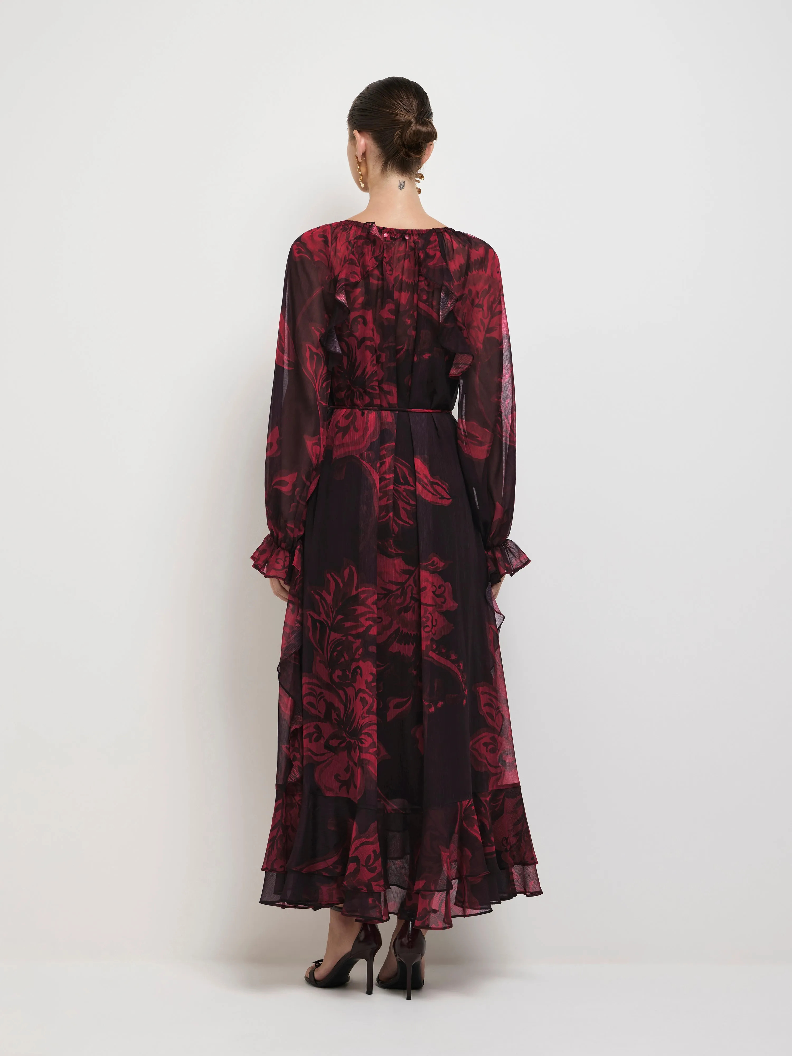CHINTZ LONG SLEEVE DRESS
