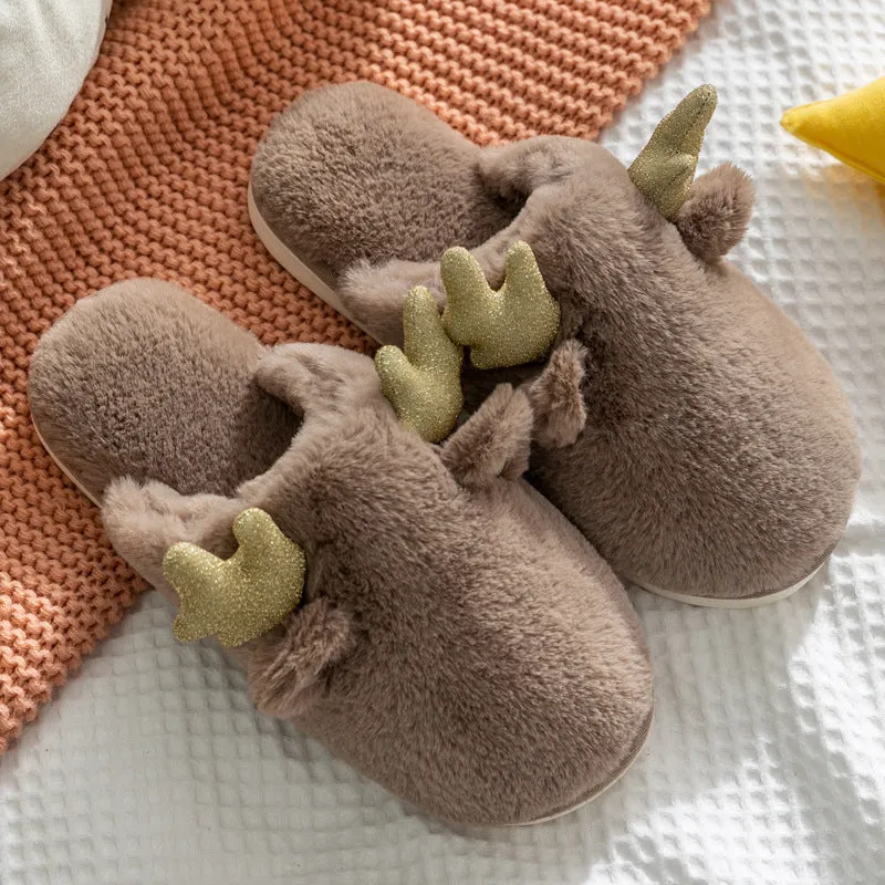 Cute Antler Cotton slippers