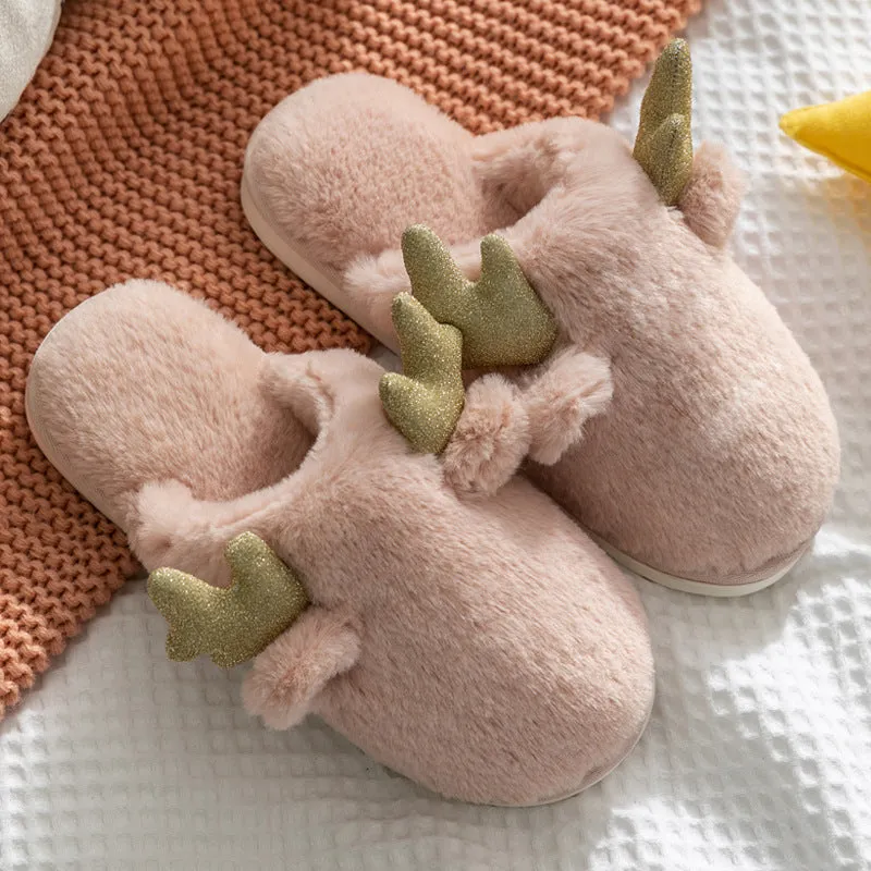 Cute Antler Cotton slippers