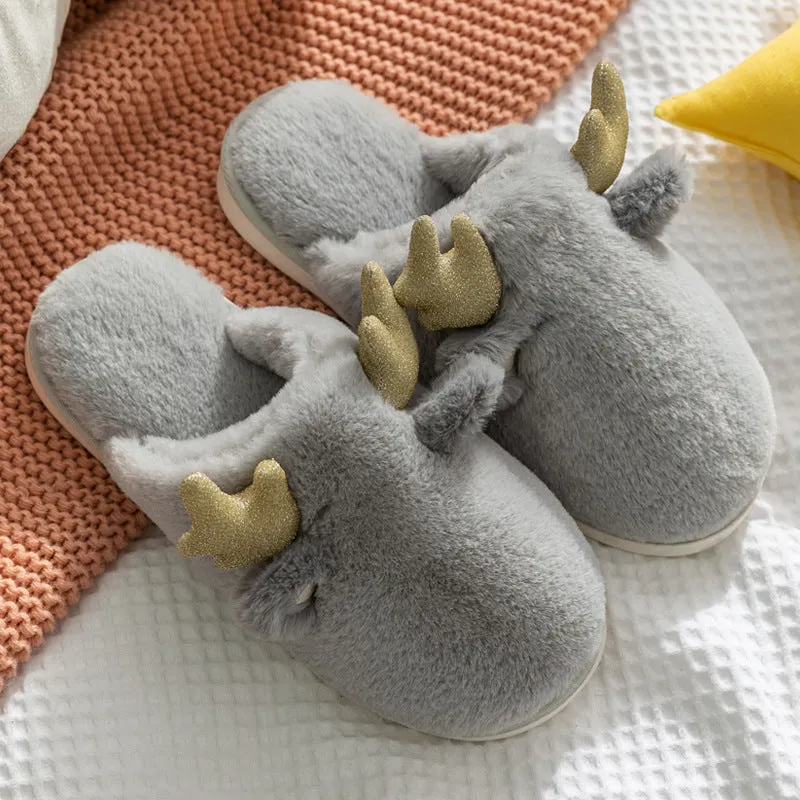 Cute Antler Cotton slippers