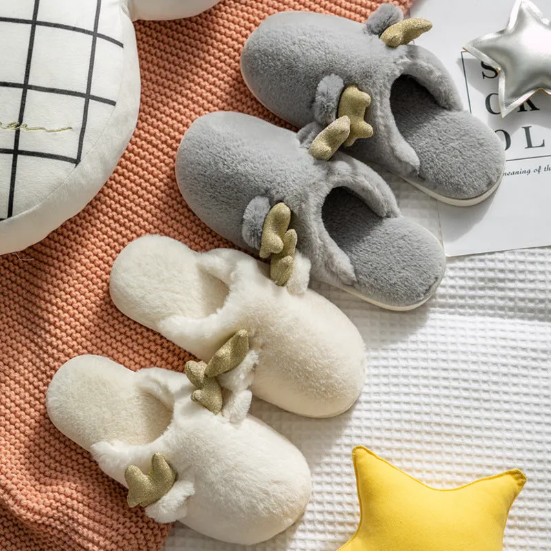 Cute Antler Cotton slippers