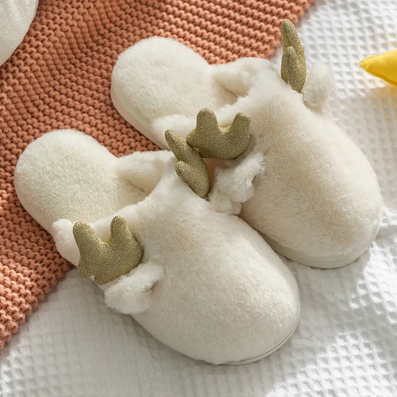 Cute Antler Cotton slippers