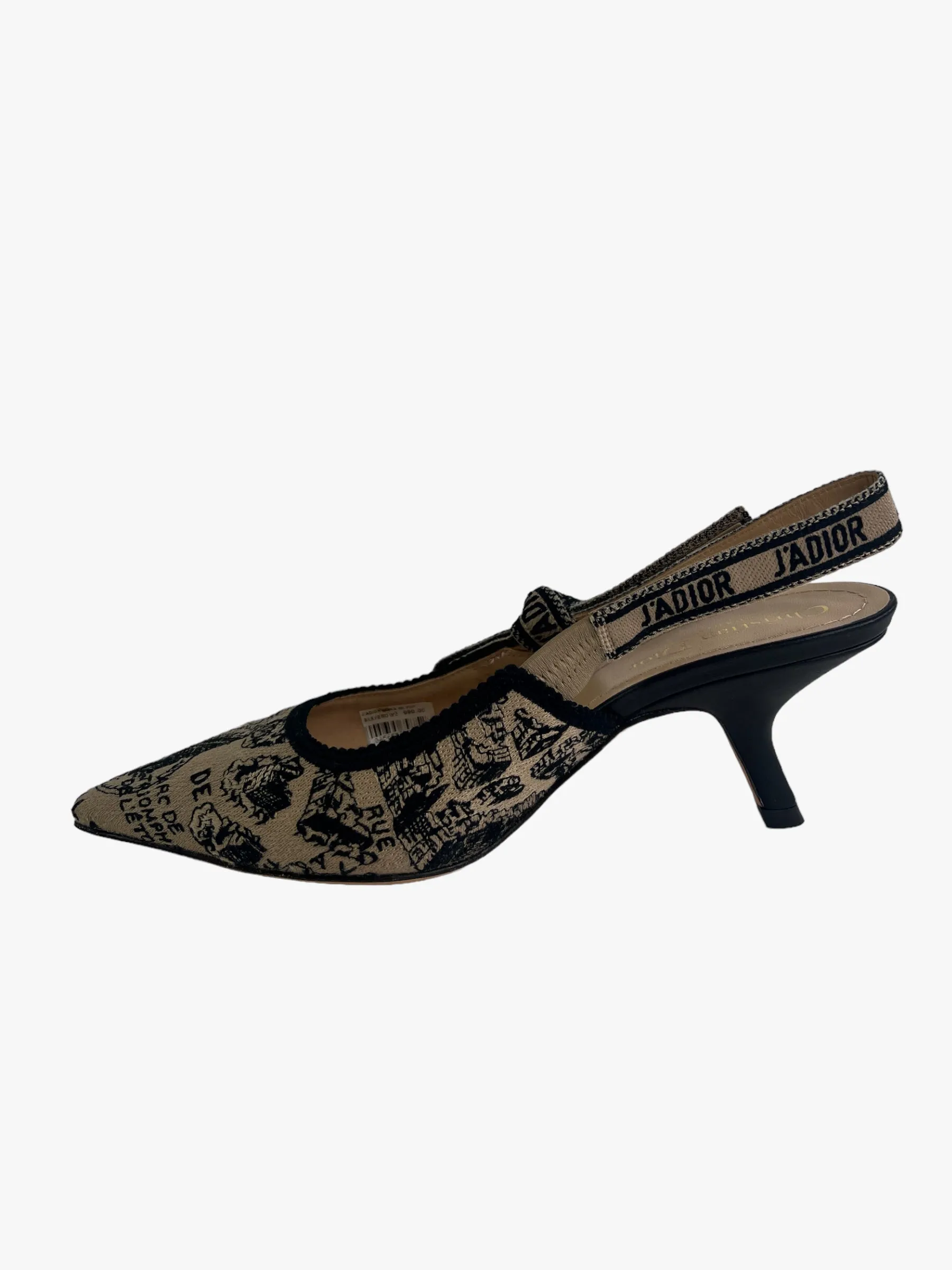 Dior J'Adior Sling 65 Size UK 4 Plan de Paris Print Shoes