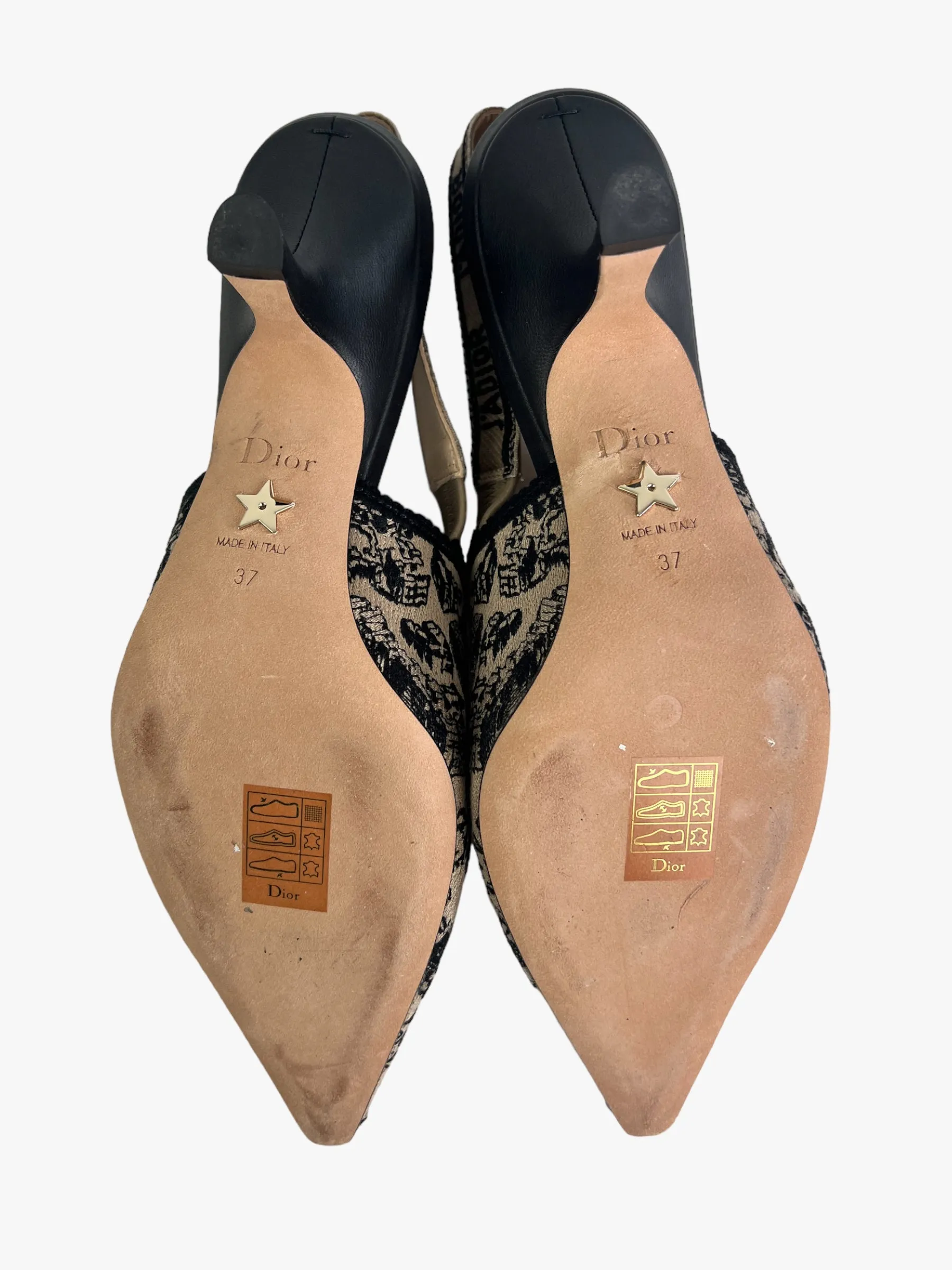 Dior J'Adior Sling 65 Size UK 4 Plan de Paris Print Shoes