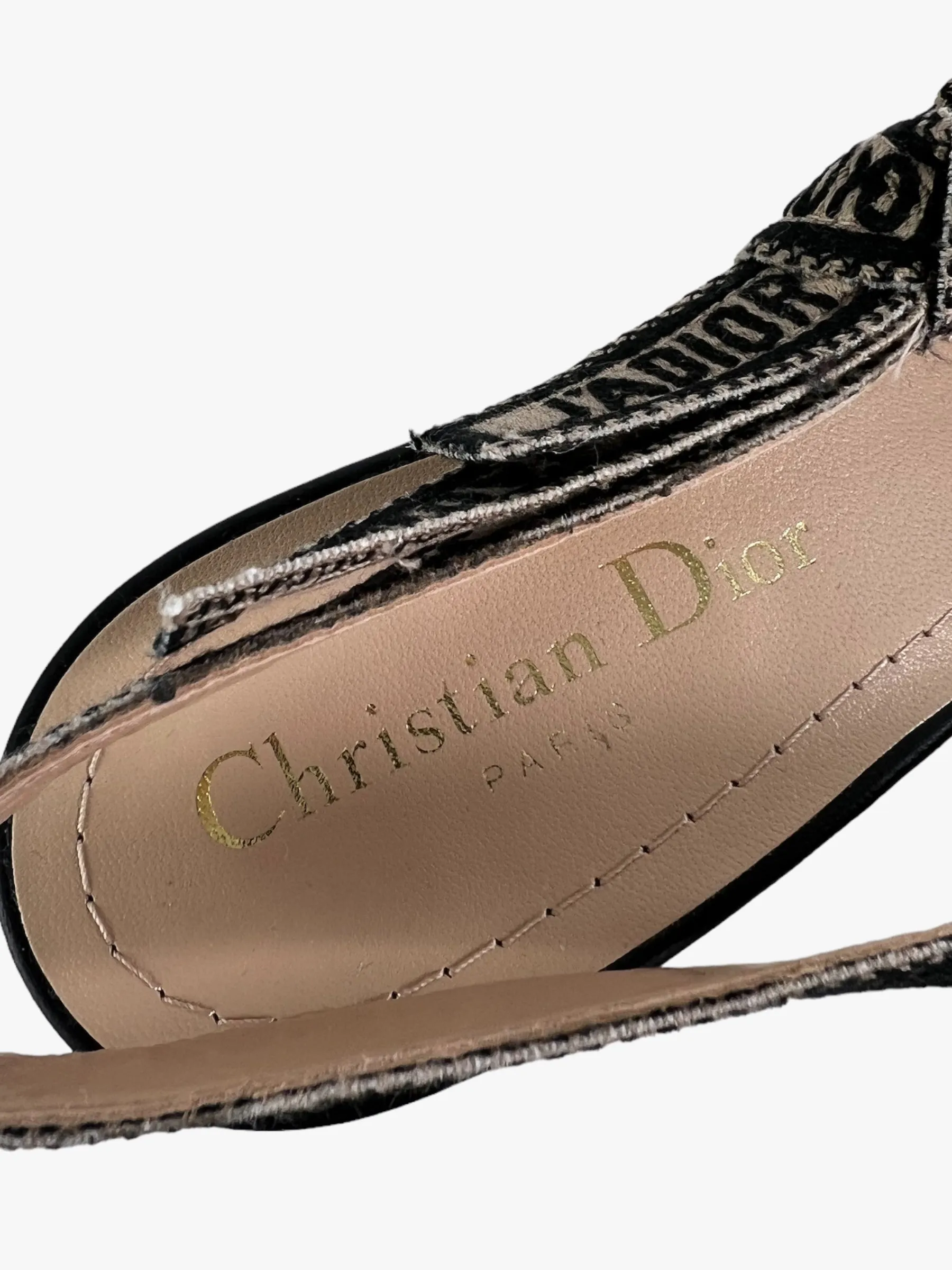 Dior J'Adior Sling 65 Size UK 4 Plan de Paris Print Shoes