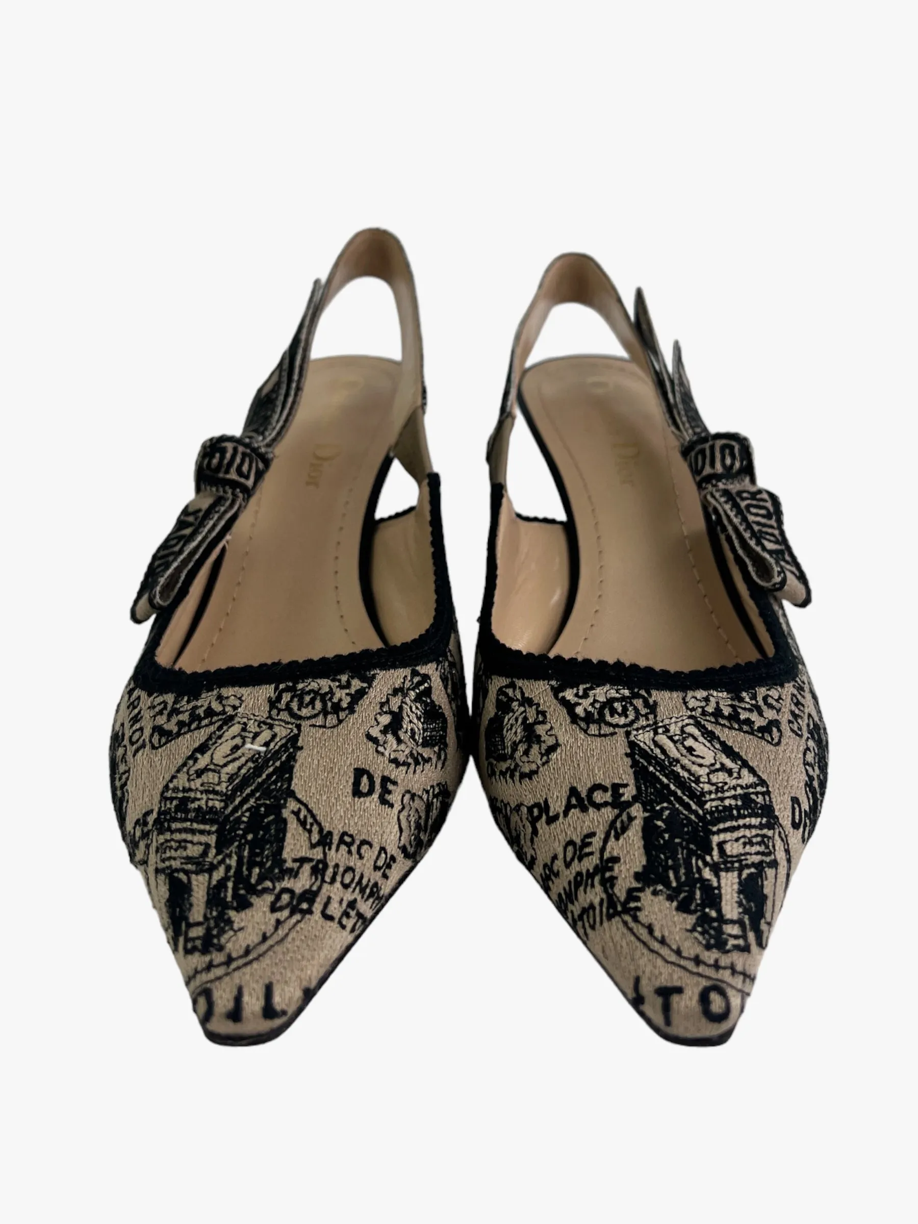 Dior J'Adior Sling 65 Size UK 4 Plan de Paris Print Shoes