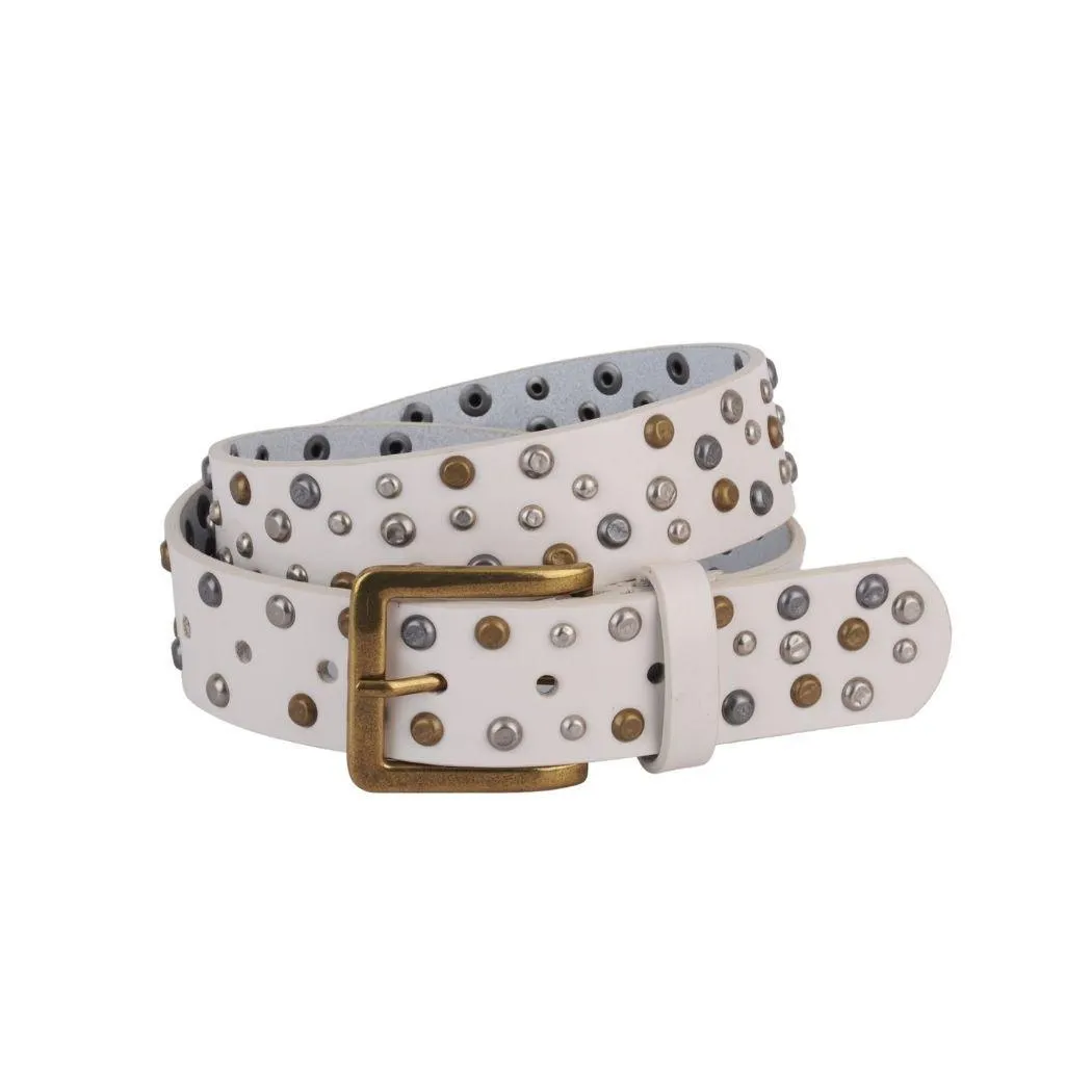 Distressed Studded Leather Belt