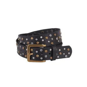 Distressed Studded Leather Belt