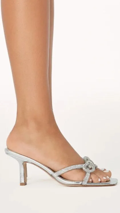 Fabia Heel - Silver Metallic Diamante