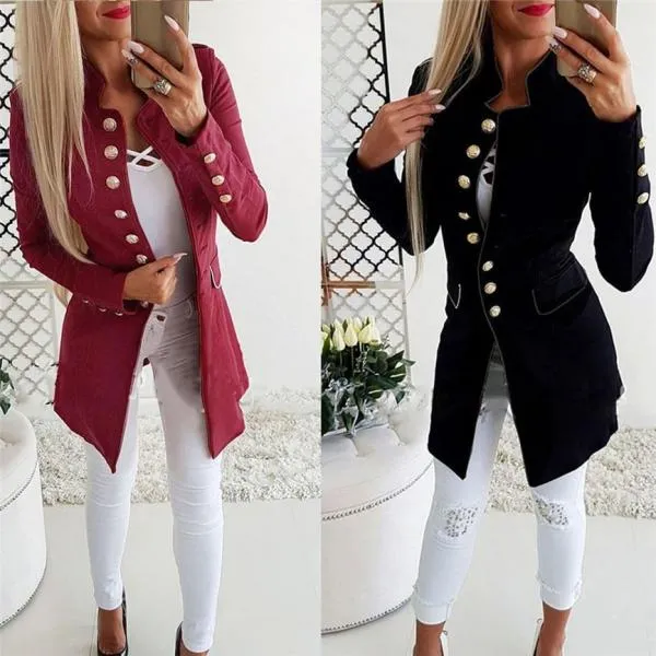 Fashion Simple Office Lady Lapel Suit Coat