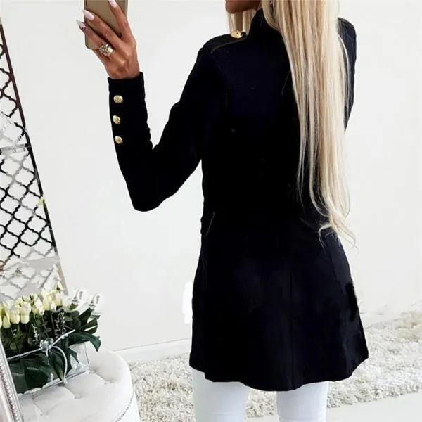 Fashion Simple Office Lady Lapel Suit Coat