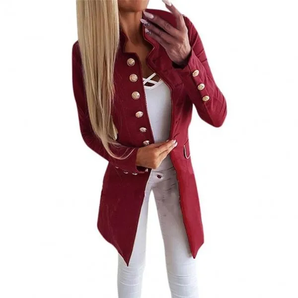 Fashion Simple Office Lady Lapel Suit Coat