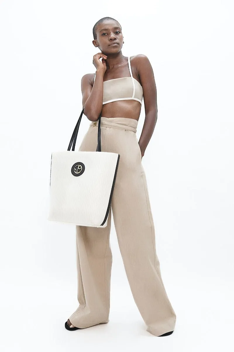 Florence Organic Cotton Wide Leg trousers | Sand