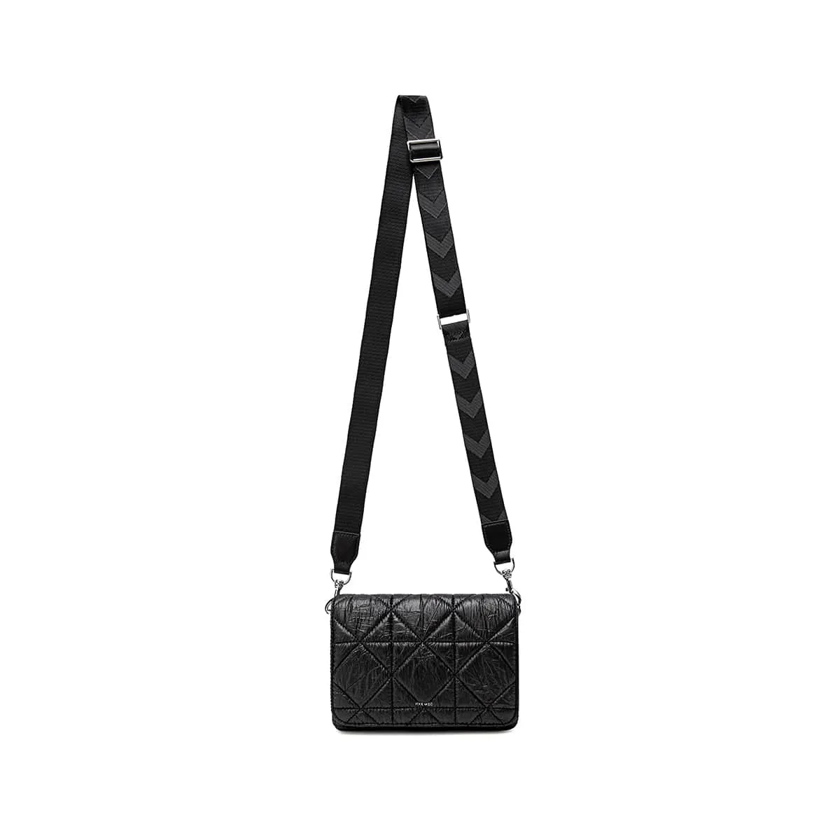 Gianna Vegan Leather Crossbody Bag | Black Quilted