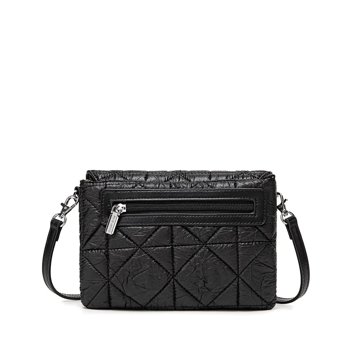 Gianna Vegan Leather Crossbody Bag | Black Quilted
