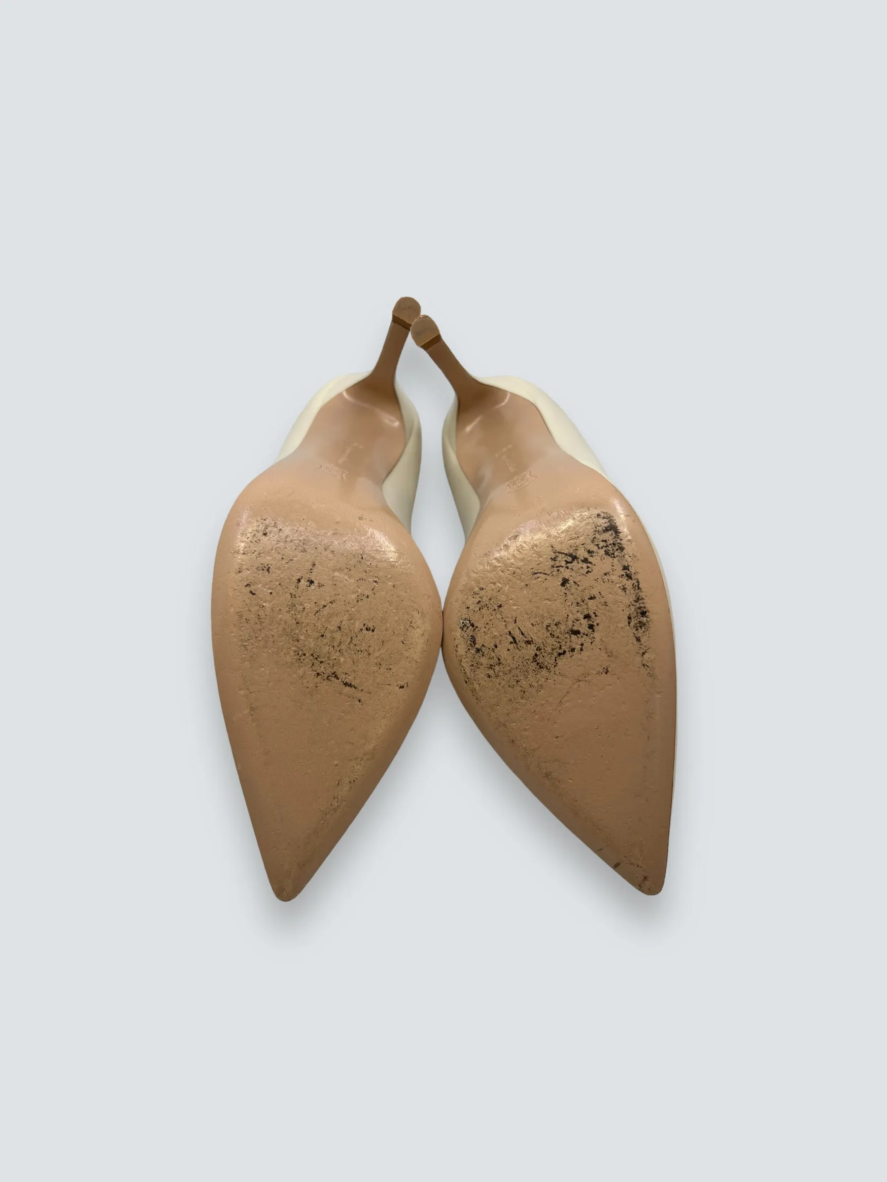 Giannvito Rossi Size 36.5 Cream Leather Shoes