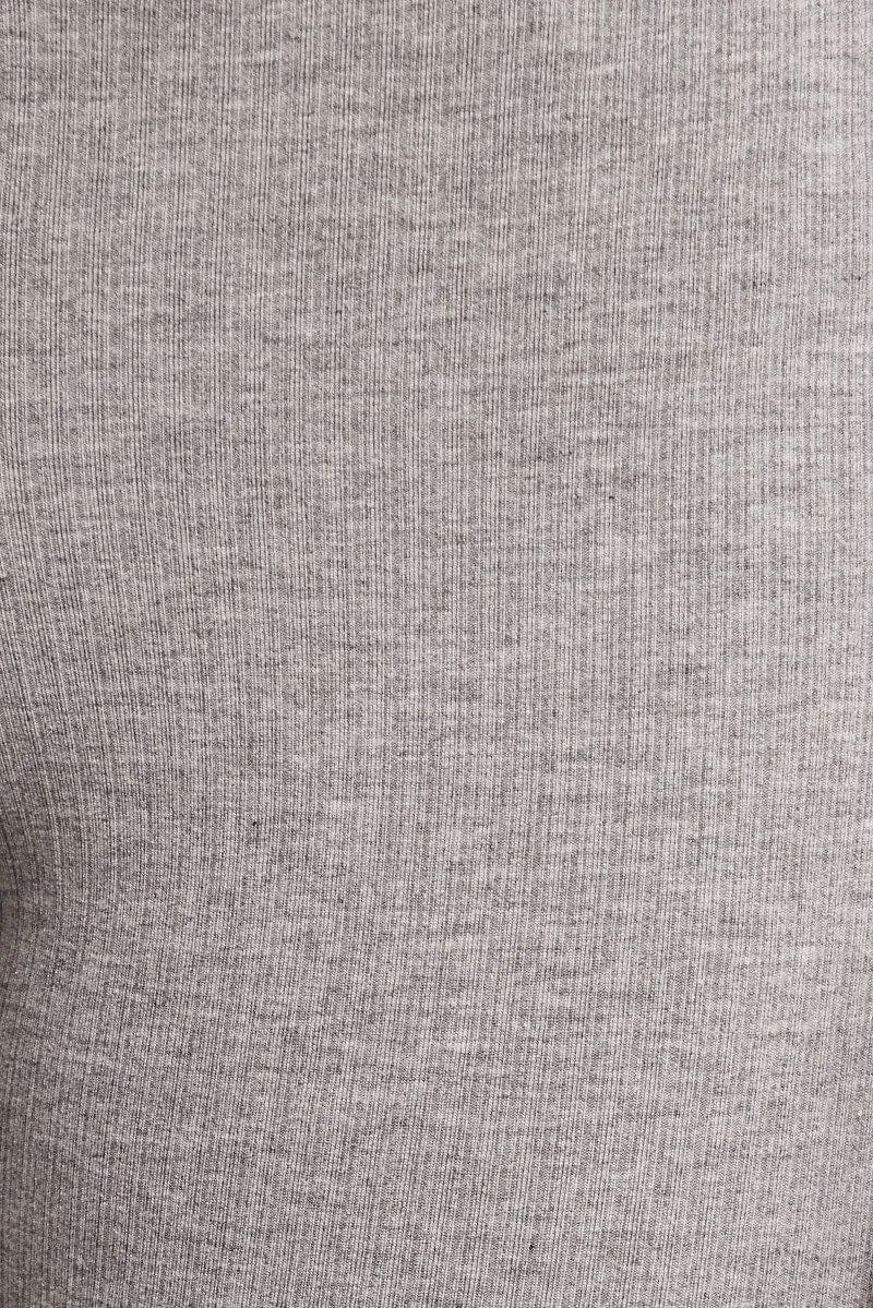 Grey Fold Back Flare Leg Pants