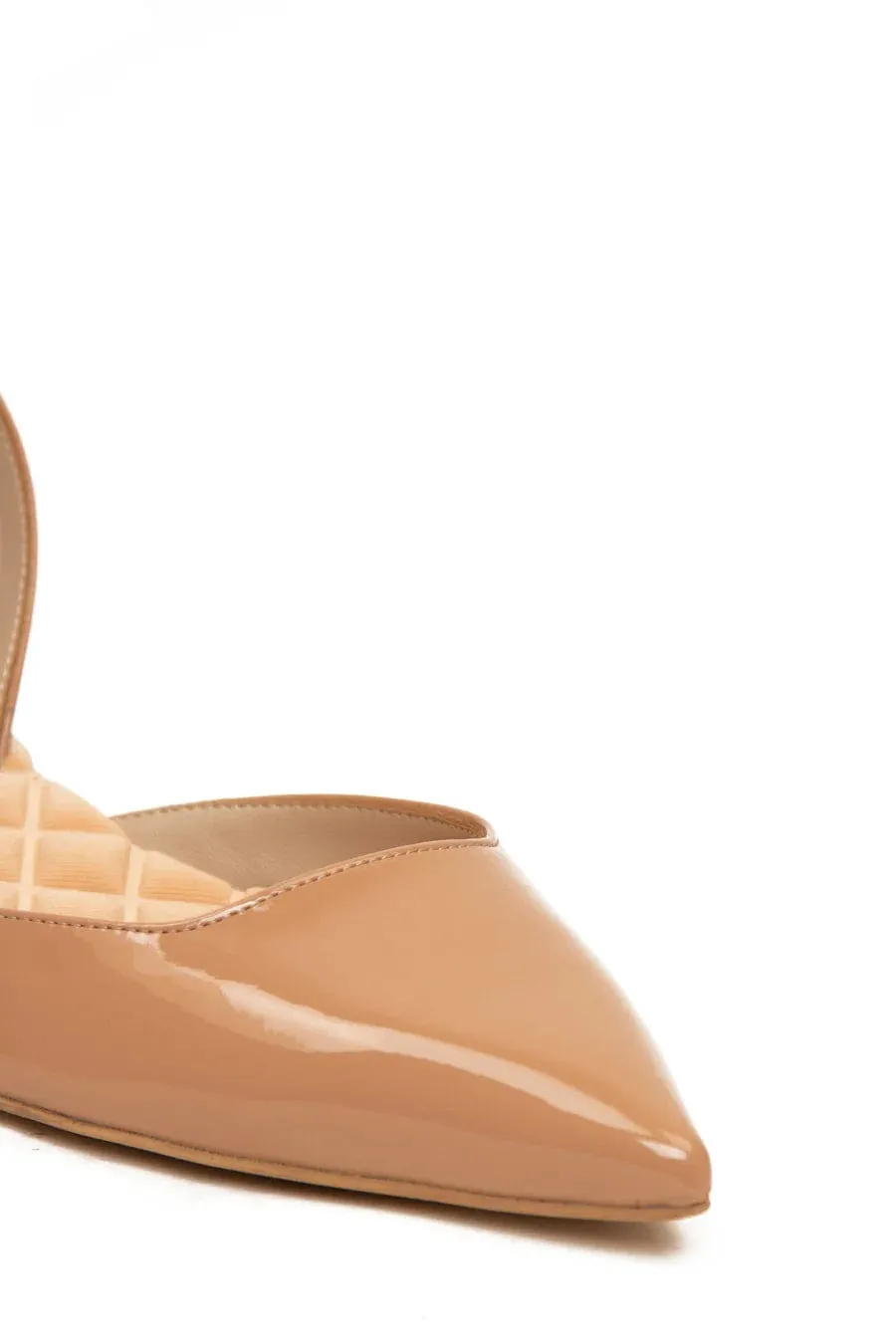 Jackie Vegan Leather Slingback Flats | Nude Patent