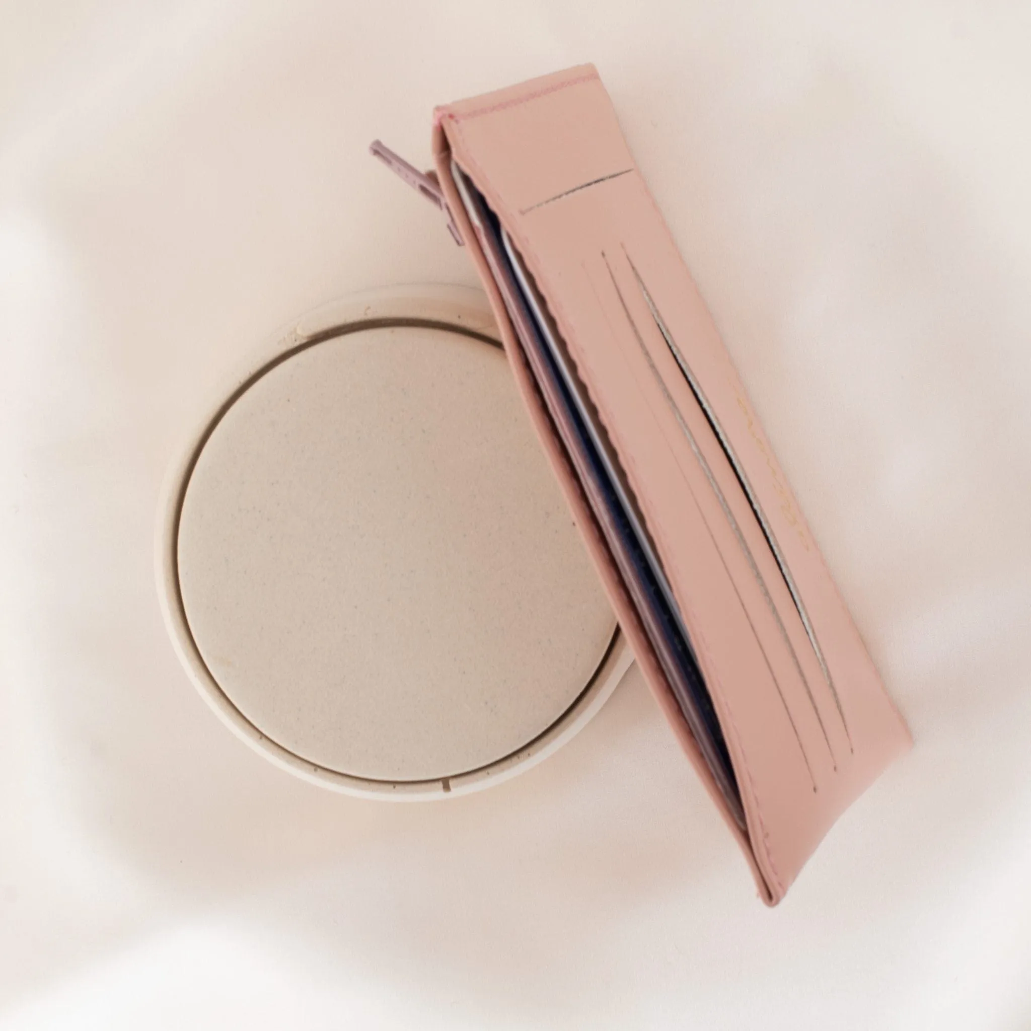 Jasmin Vegan Apple Leather Compact Wallet | Old Pink