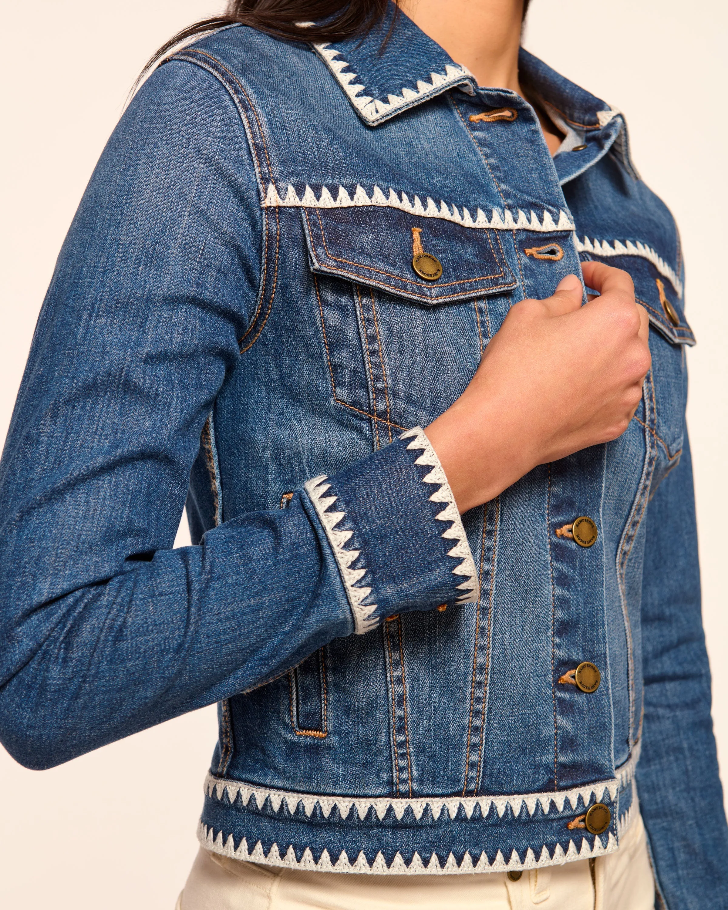 Kasey Crochet Denim Jacket