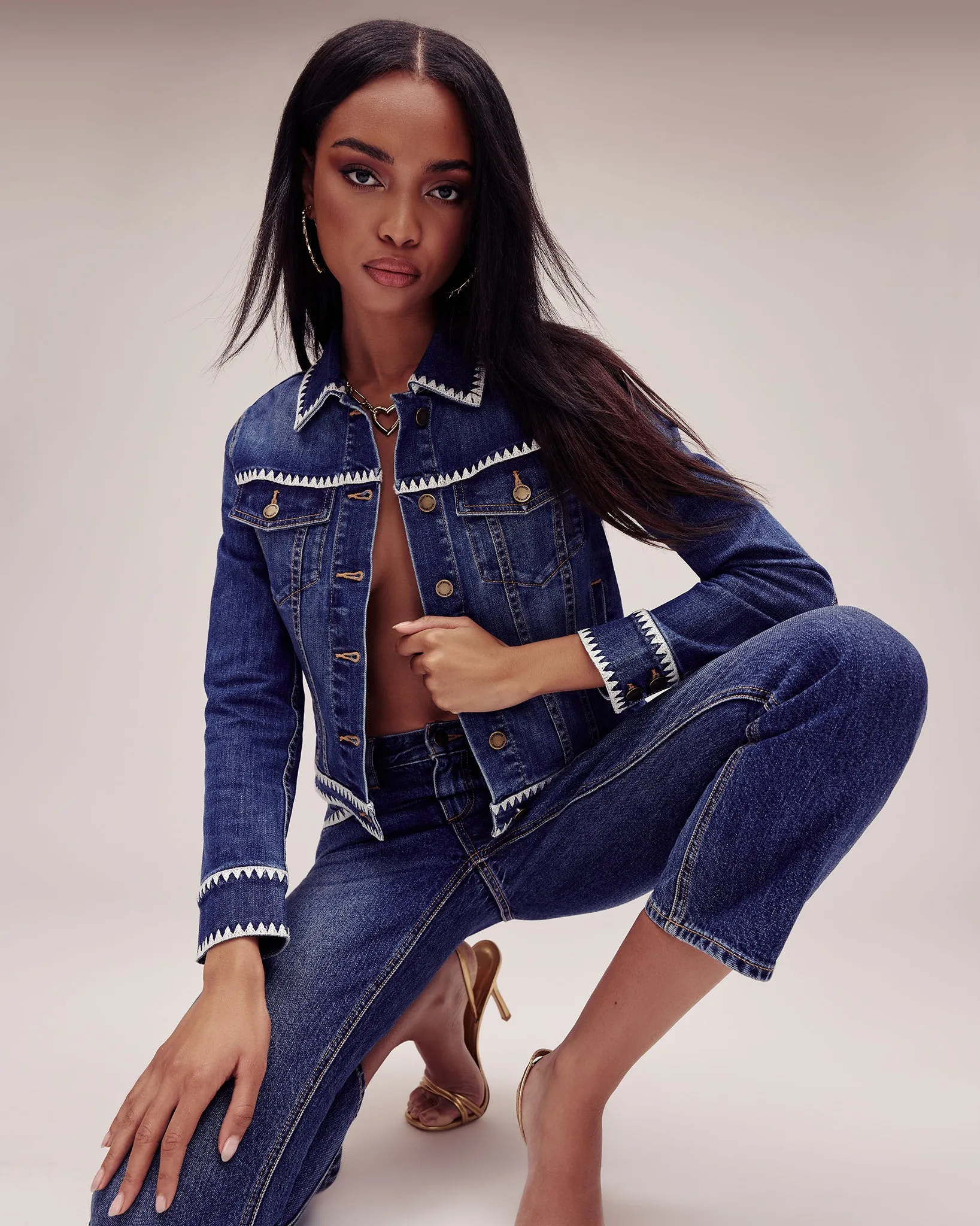 Kasey Crochet Denim Jacket