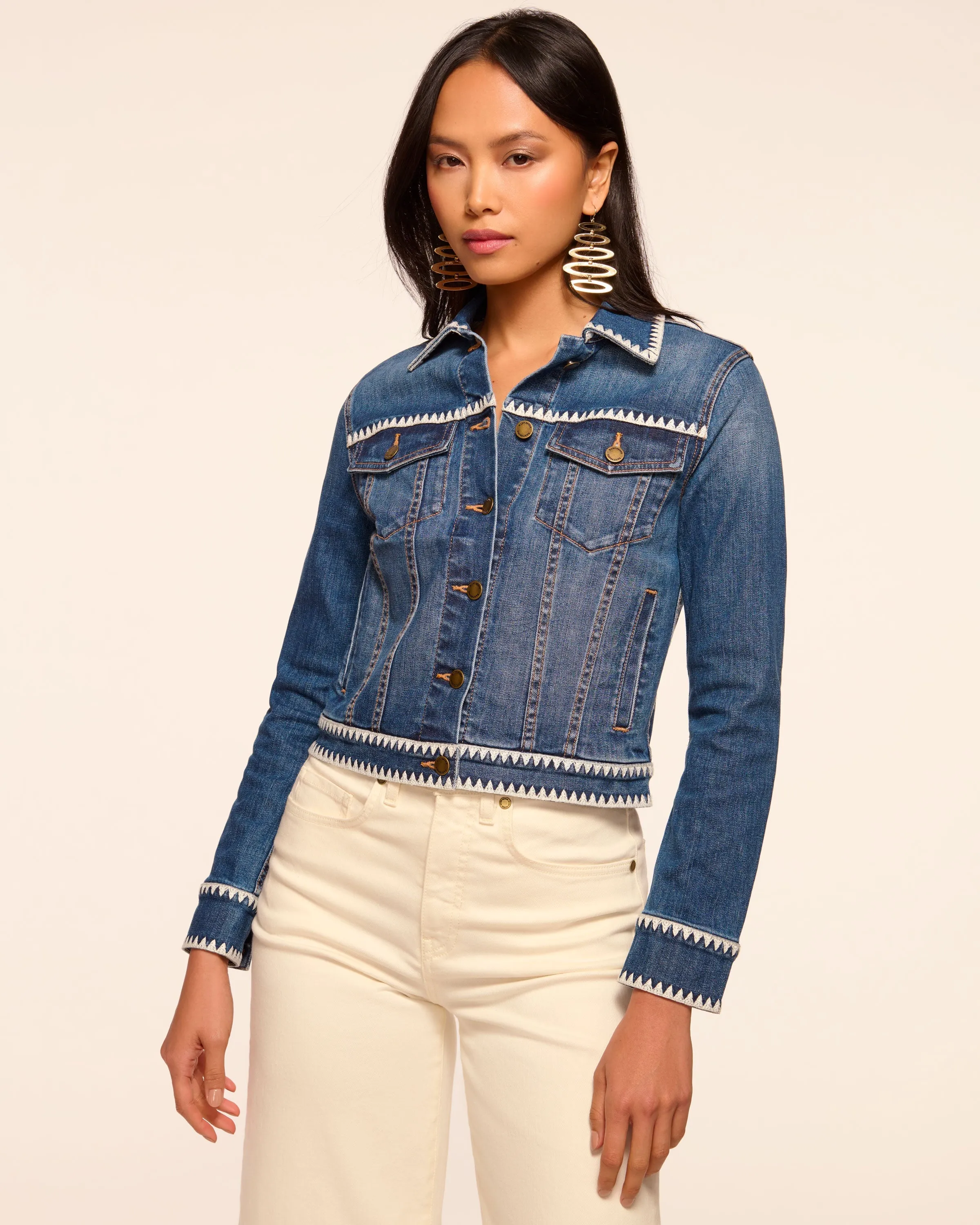 Kasey Crochet Denim Jacket