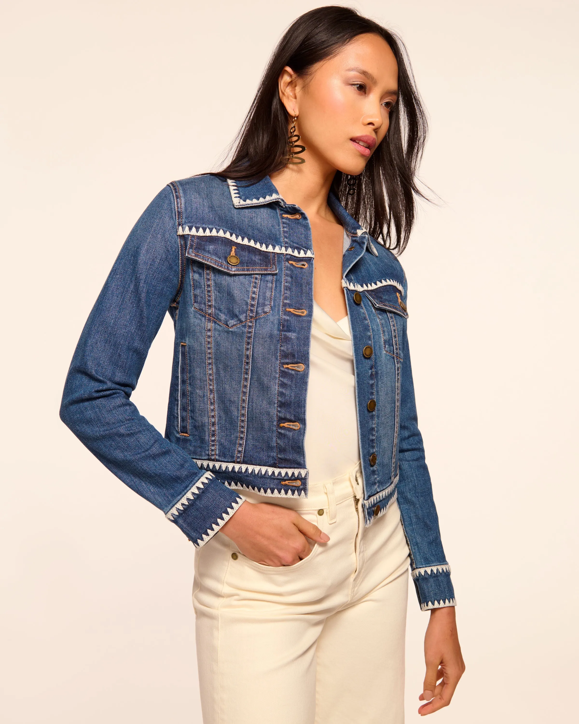Kasey Crochet Denim Jacket