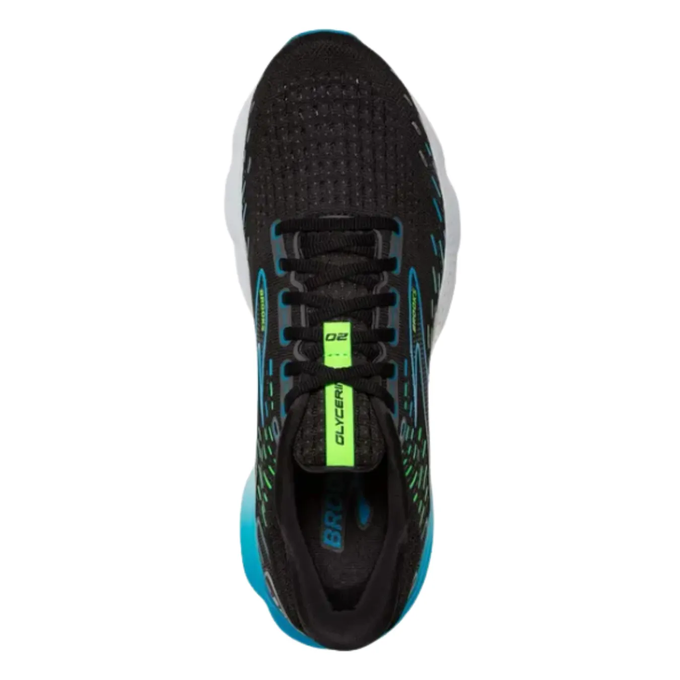 Men’s Glycerin 20 – Black/Hawaiian Ocean/Green (D Width)