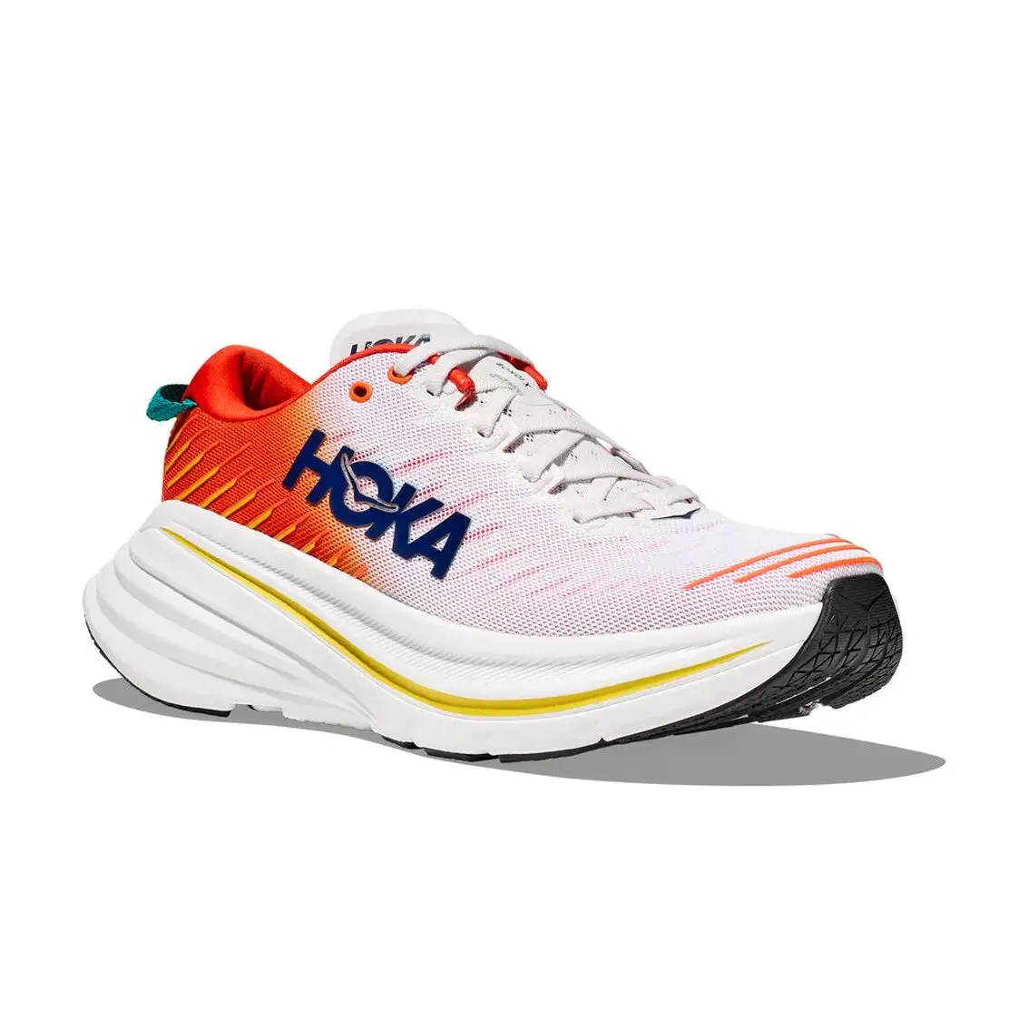 Mens HOKA Bondi X - Blanc De Blanc / Flame