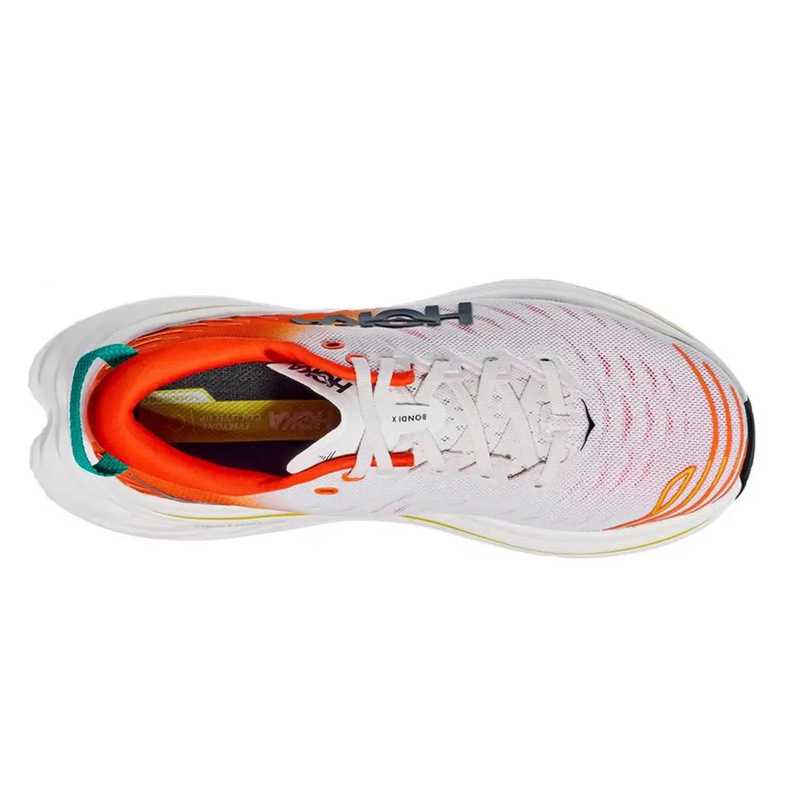 Mens HOKA Bondi X - Blanc De Blanc / Flame