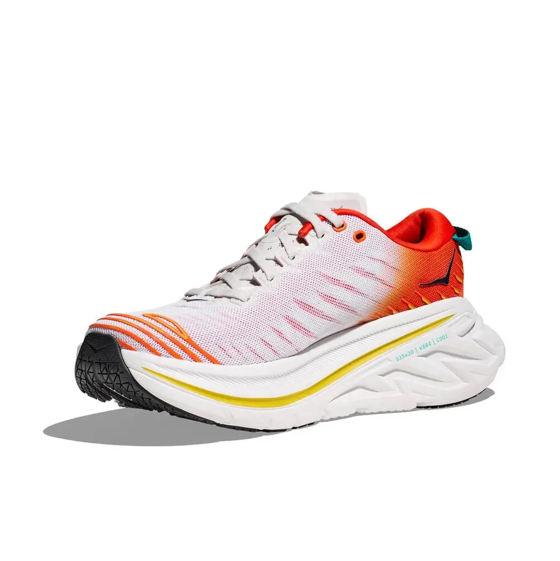 Mens HOKA Bondi X - Blanc De Blanc / Flame