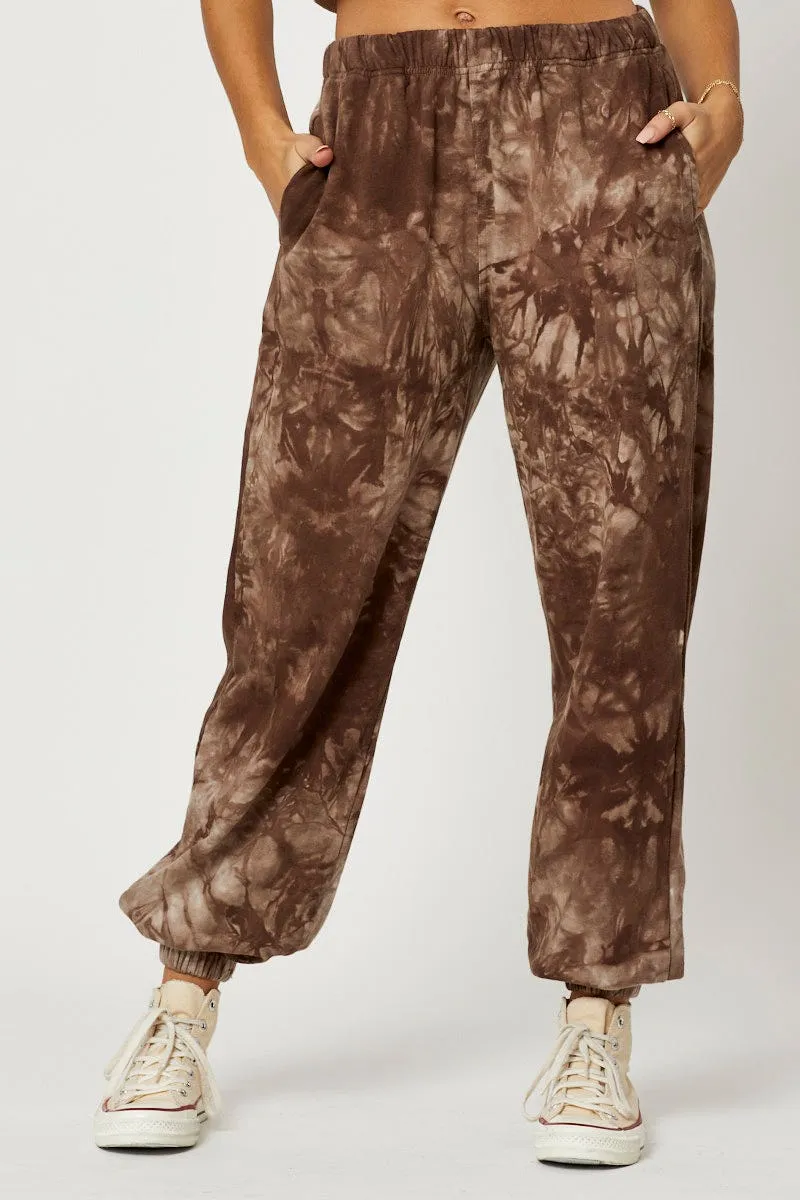 Multi Tie Dye Slouch Track Pants