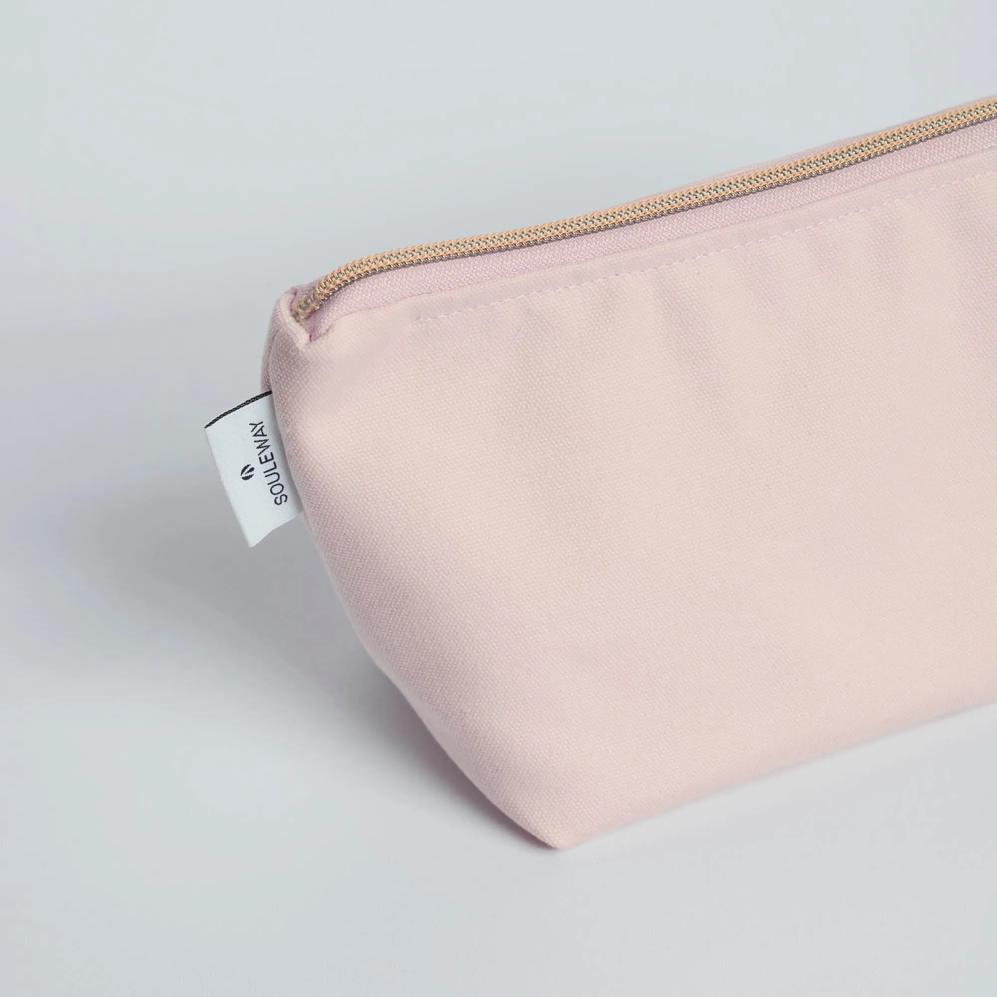 Natural Cotton Canvas Cosmetic Bag | Blush Pink