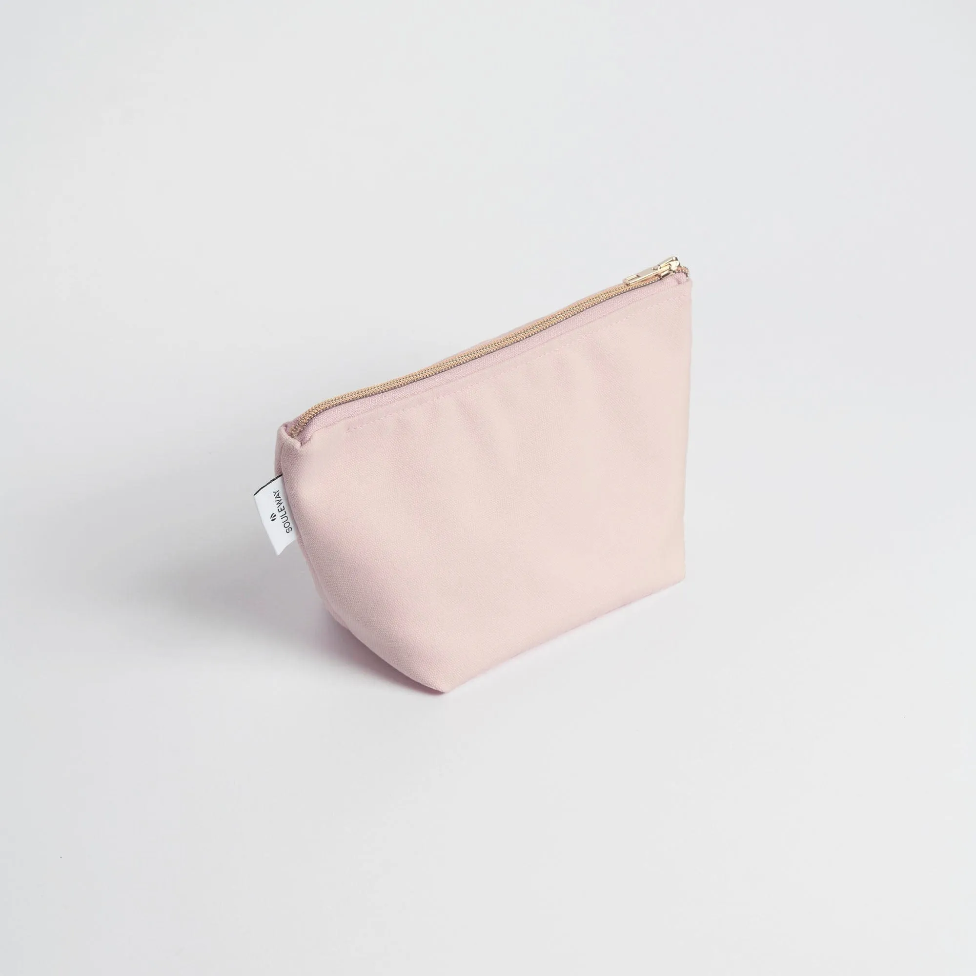 Natural Cotton Canvas Cosmetic Bag | Blush Pink