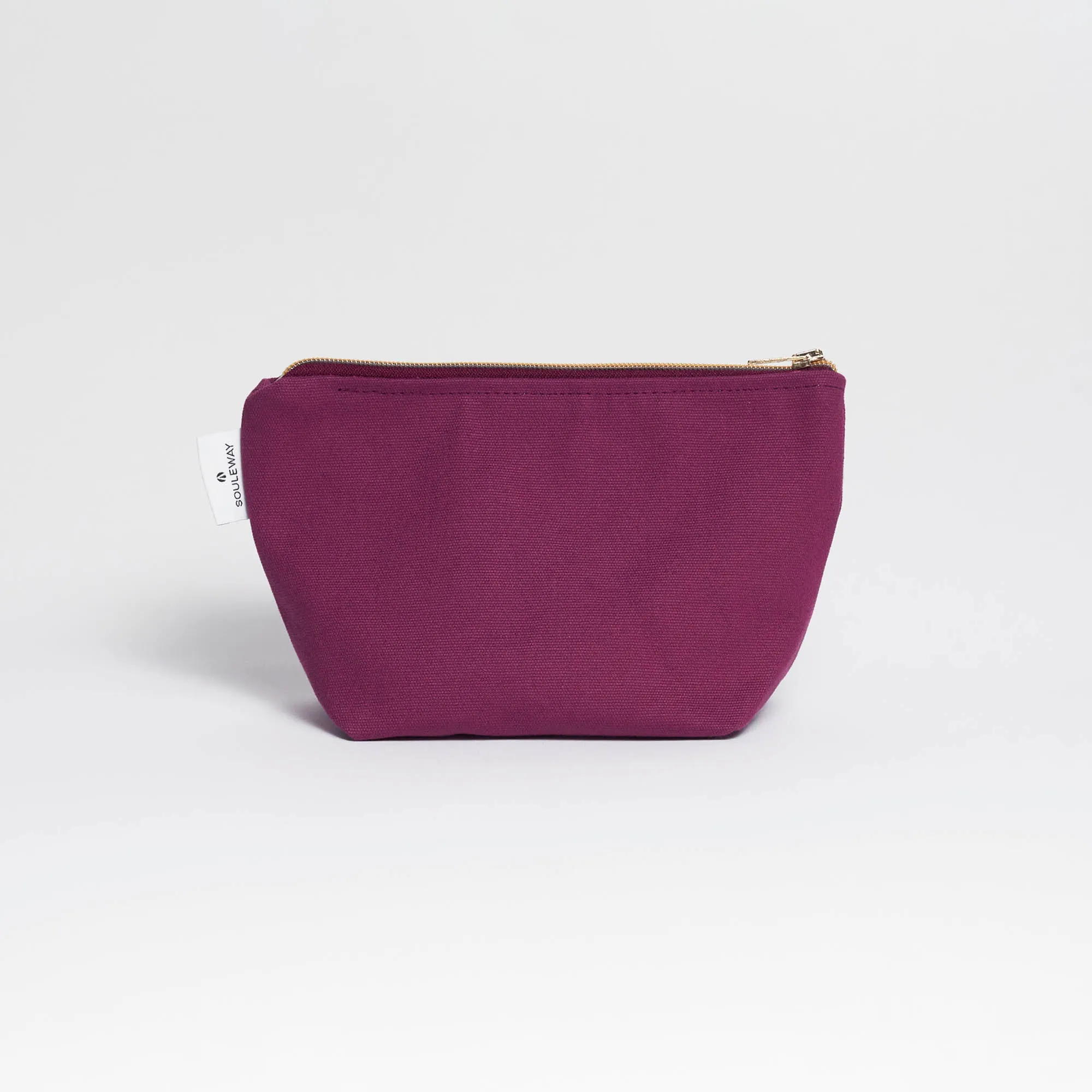 Natural Cotton Canvas Cosmetic Bag | Bordeaux Red