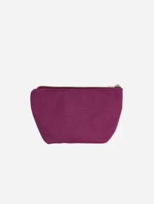 Natural Cotton Canvas Cosmetic Bag | Bordeaux Red