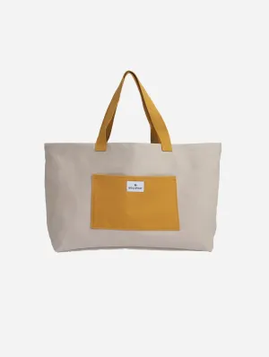 Natural Cotton Canvas Shopper | Sand & Mustard