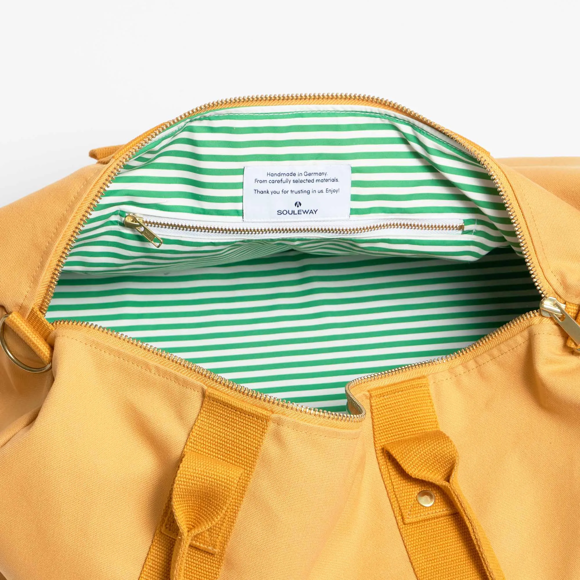 Natural Cotton Canvas Vegan Weekender | Mustard Yellow